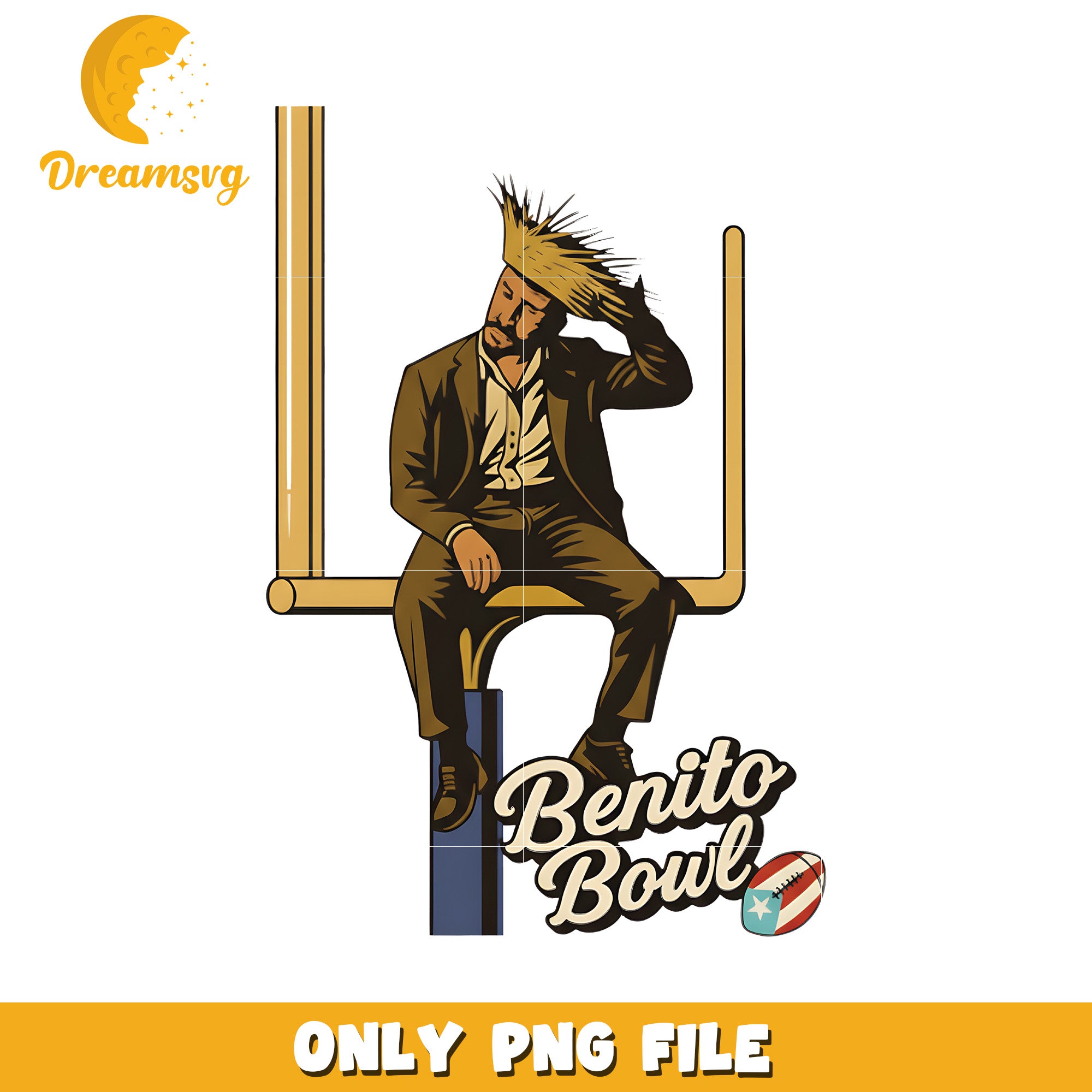 Benito bowl retro png, nfl streetwear png, latino sports png