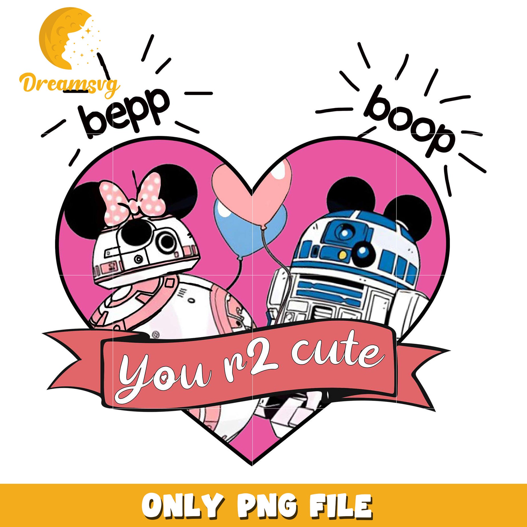 Bepp and boop you r2 cute png, disney couple png, valentine png