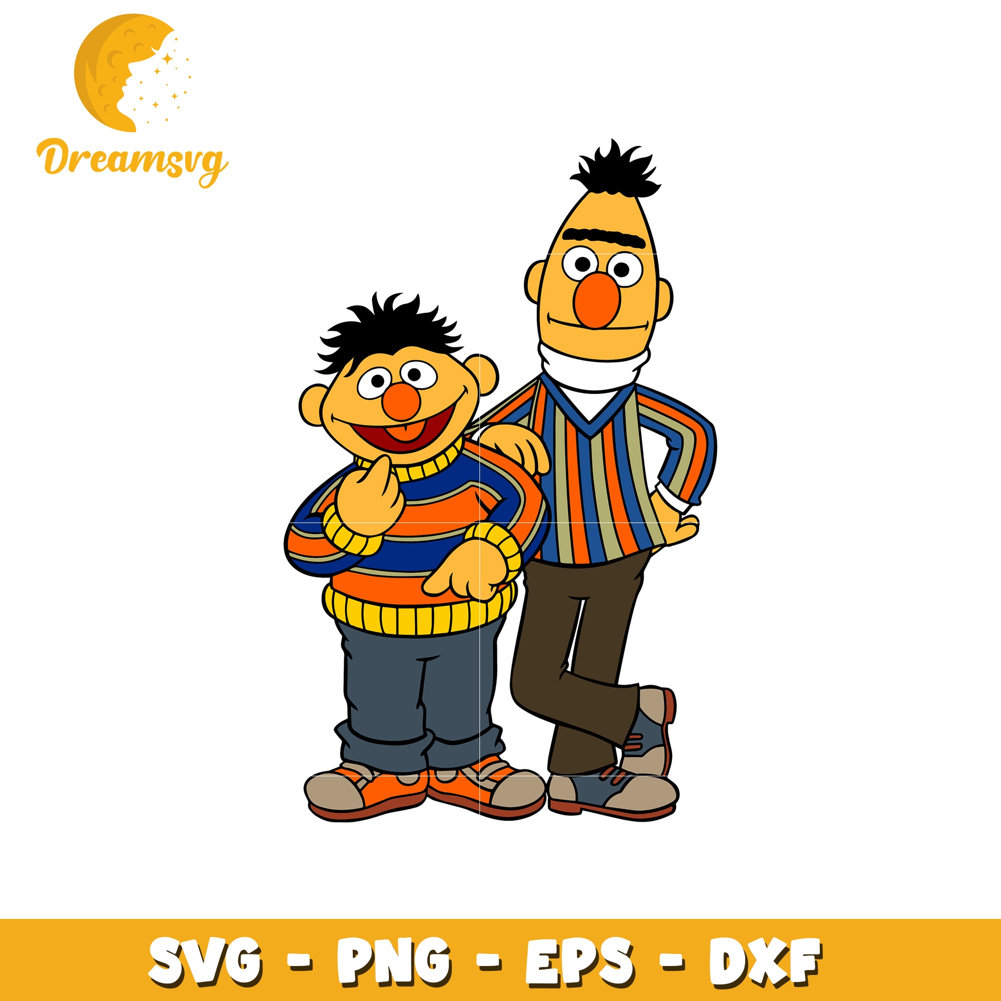 Bert Ernie SVG PNG EPS DXF Cut Files