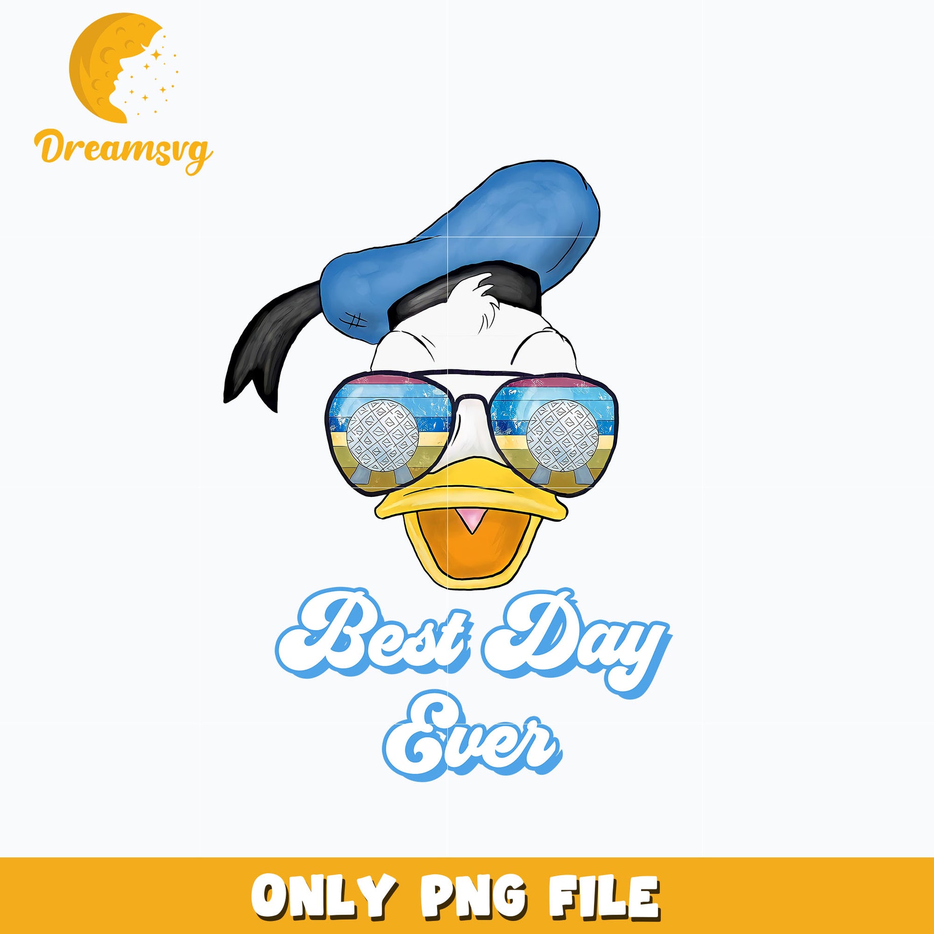 Best day ever png, Donald duck head png, digital download