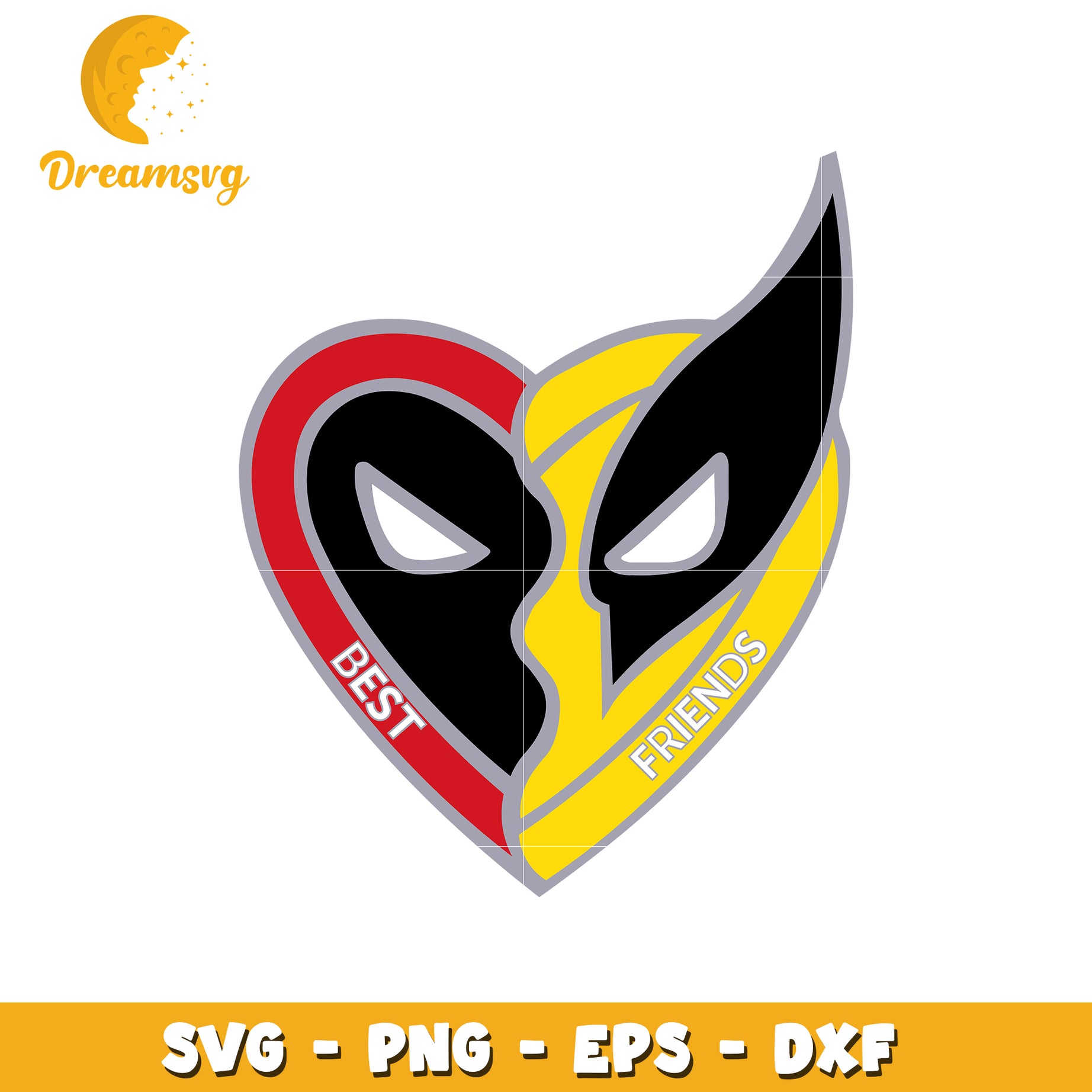 Best Friends Heart SVG Deadpool Wolverine