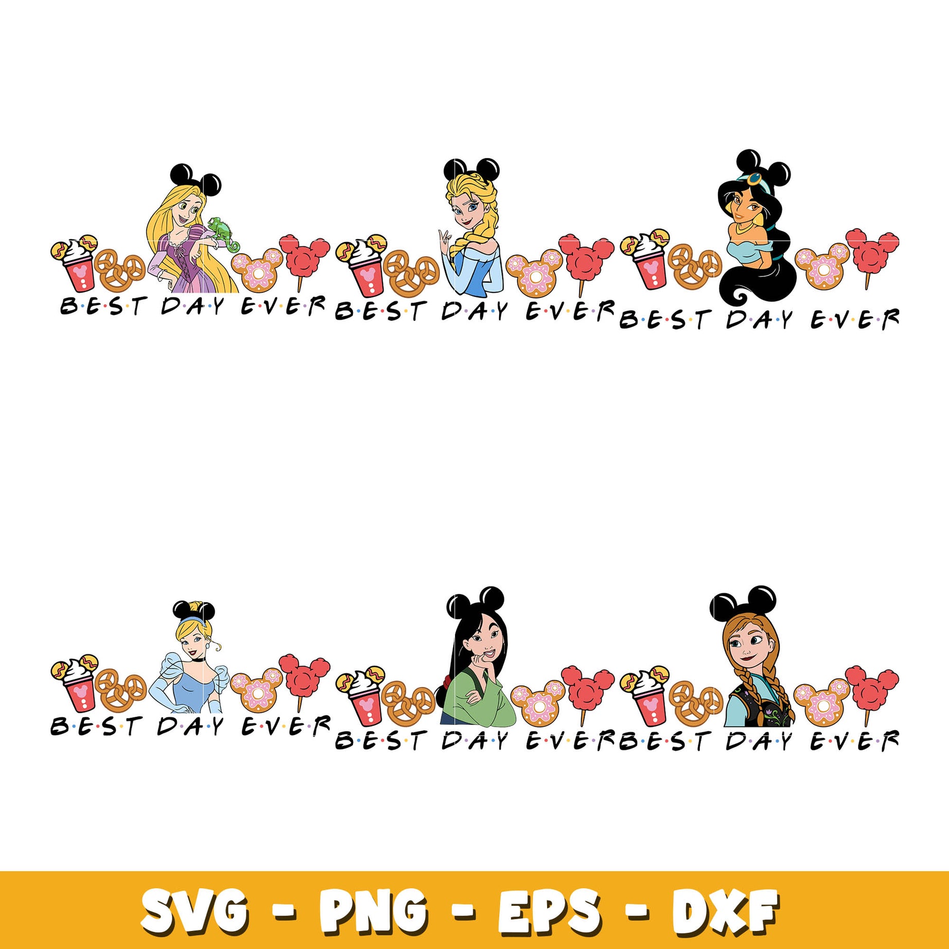 Disney Princess Best Day Ever Tangled  bundle svg, Princess svg, Disney svg, Digital download