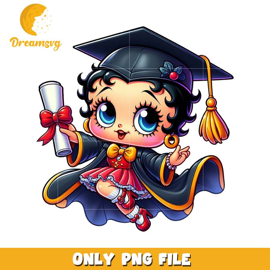 Betty boop graduation  design png, cartoon betty boop png, betty boop characters png