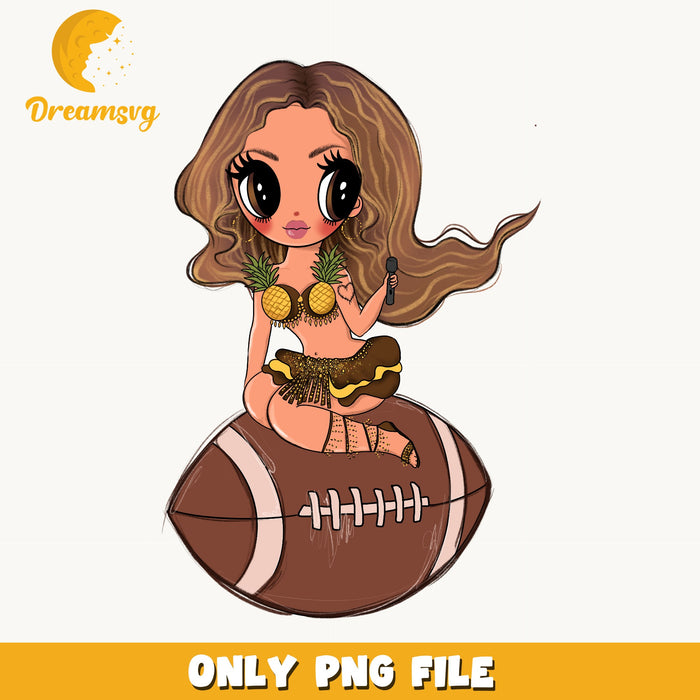 Beyonce Chibi Football PNG, Pop Star Fan Art, Music PNG