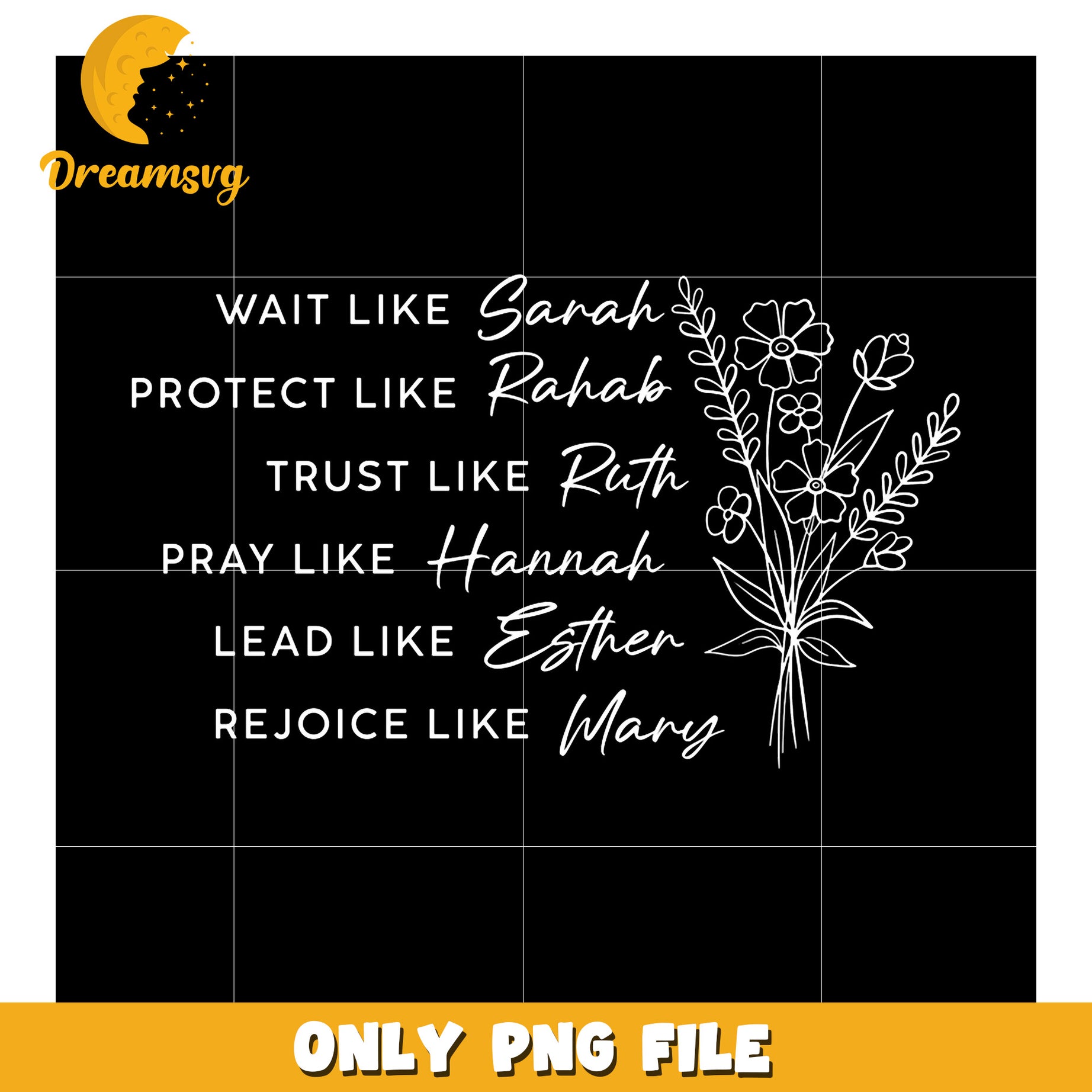 Bible Women PNG Sublimation Design