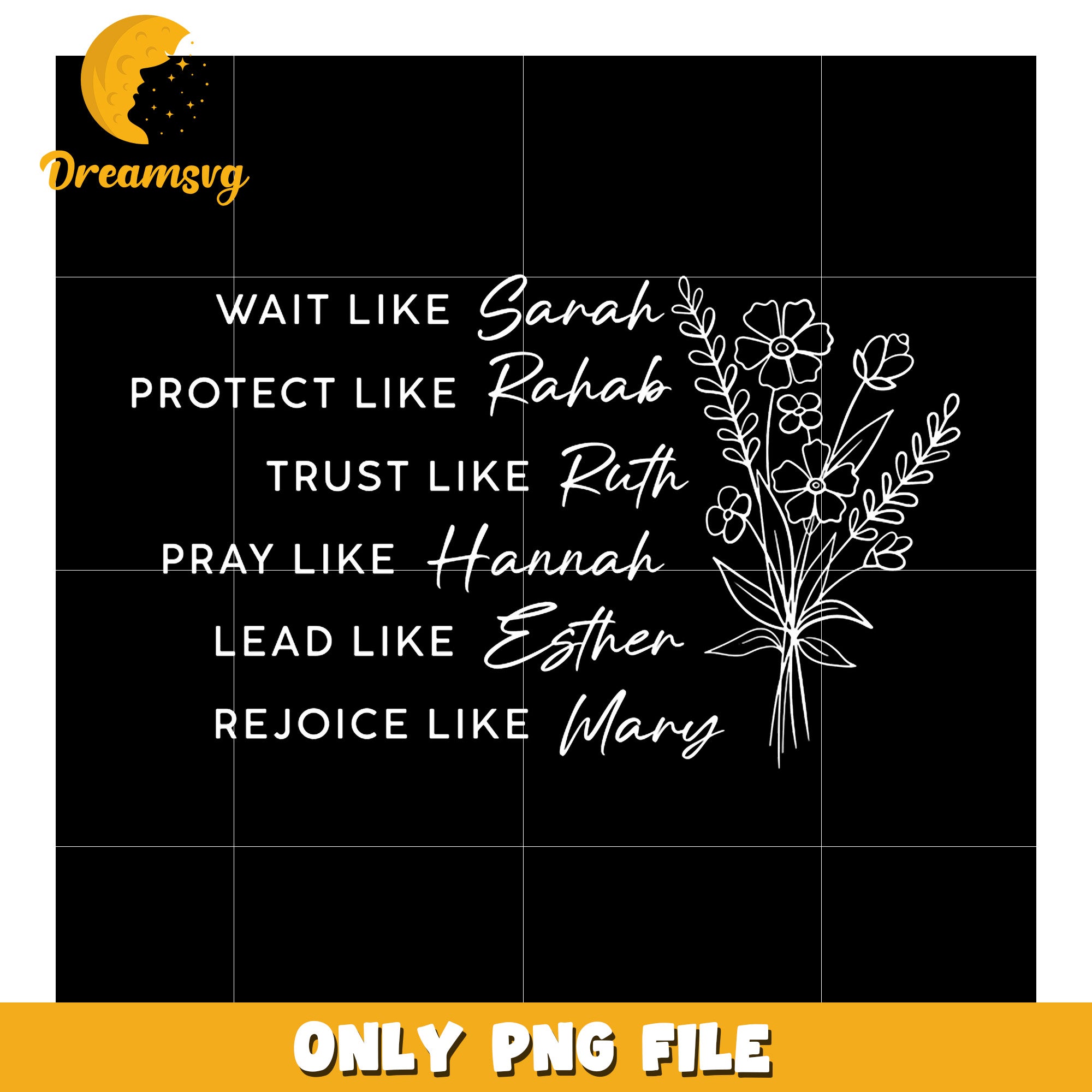 Bible Women PNG Sublimation Design