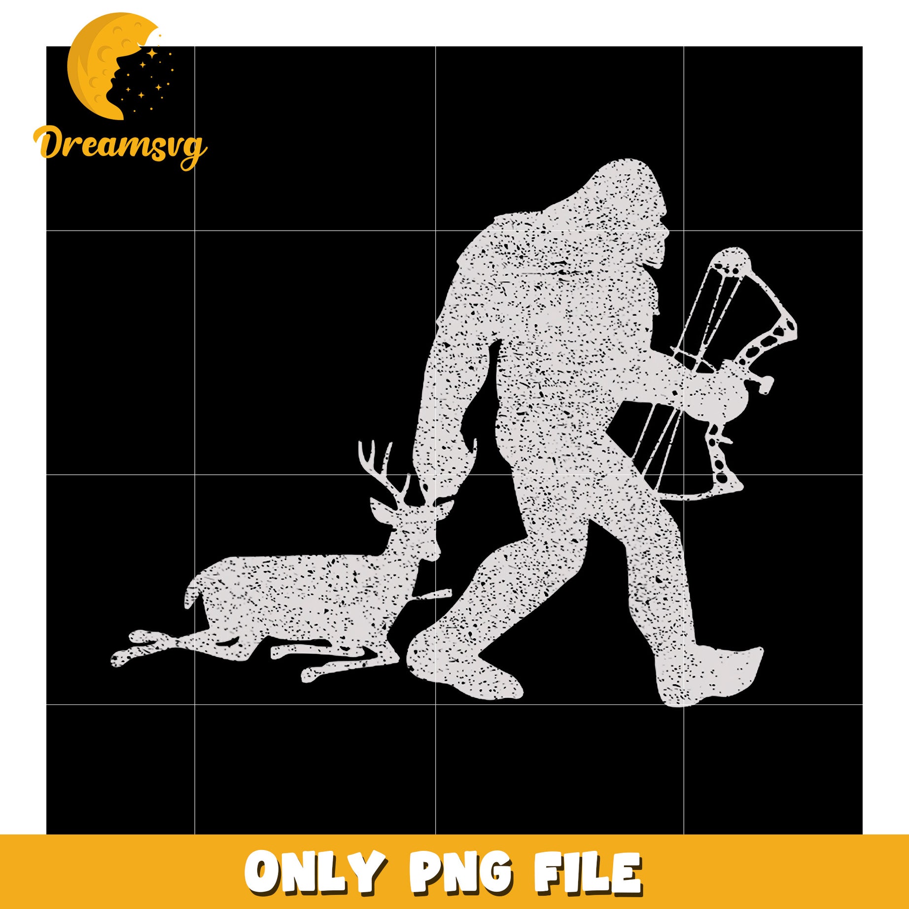 Bigfoot Hunting Deer PNG Design