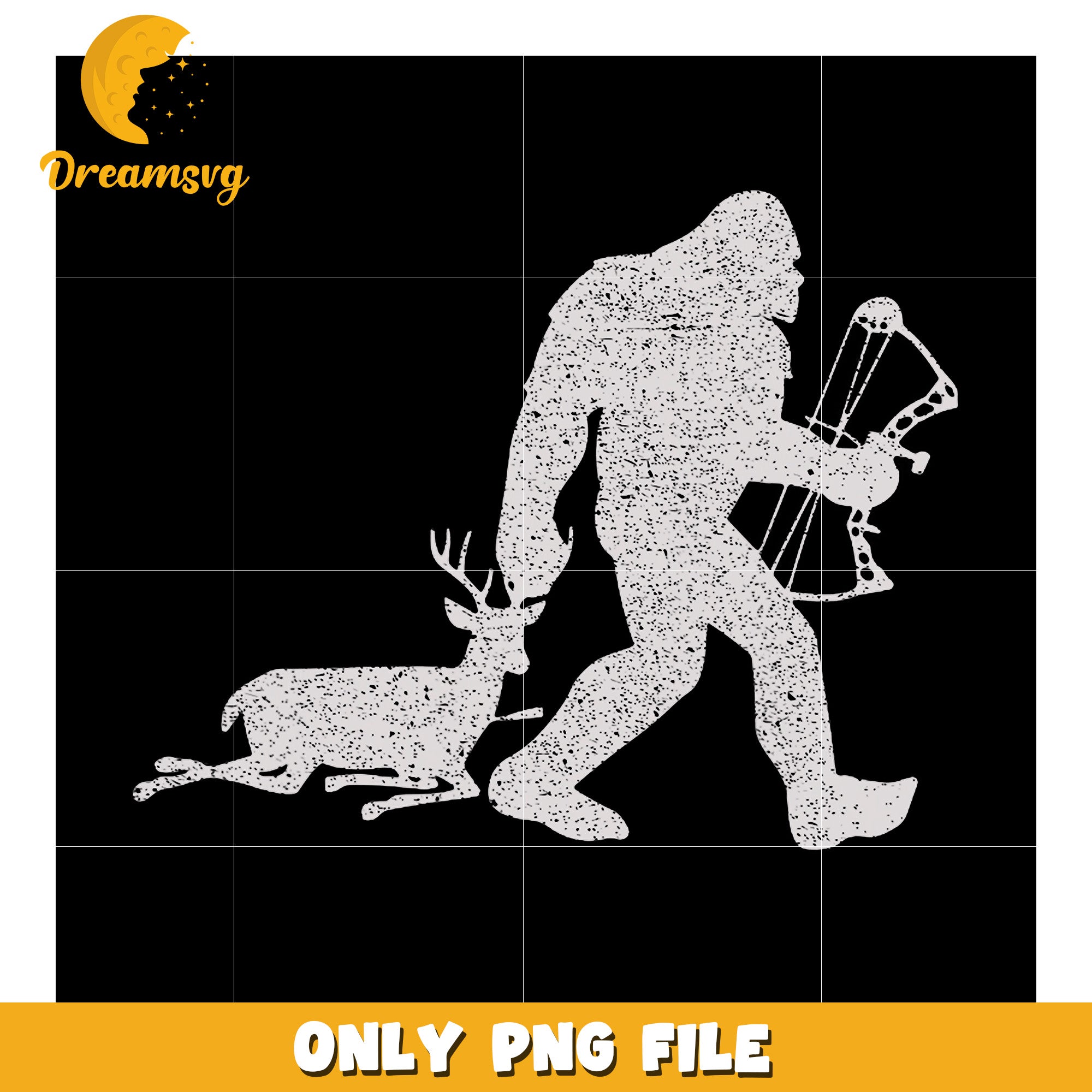Bigfoot Hunting Deer PNG Design