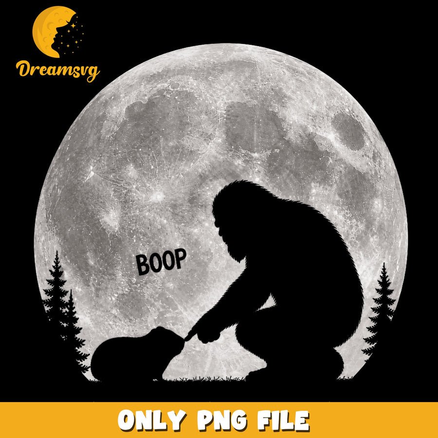 Bigfoot Boop PNG, Nighttime Adventure, Animal Humor PNG