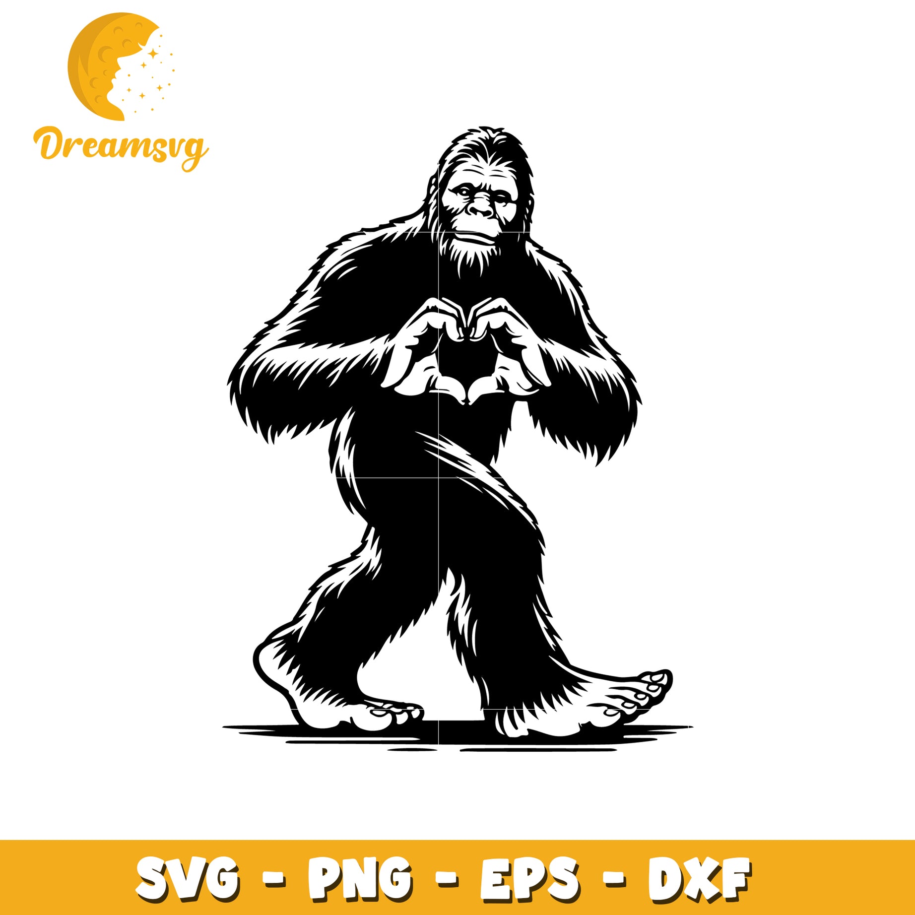 Bigfoot heart hand design svg, Bigfoot svg, logo design svg