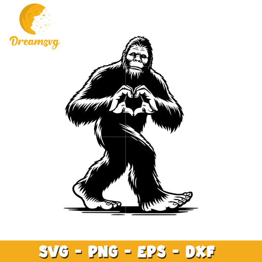 Bigfoot heart hand design svg, Bigfoot svg, logo design svg