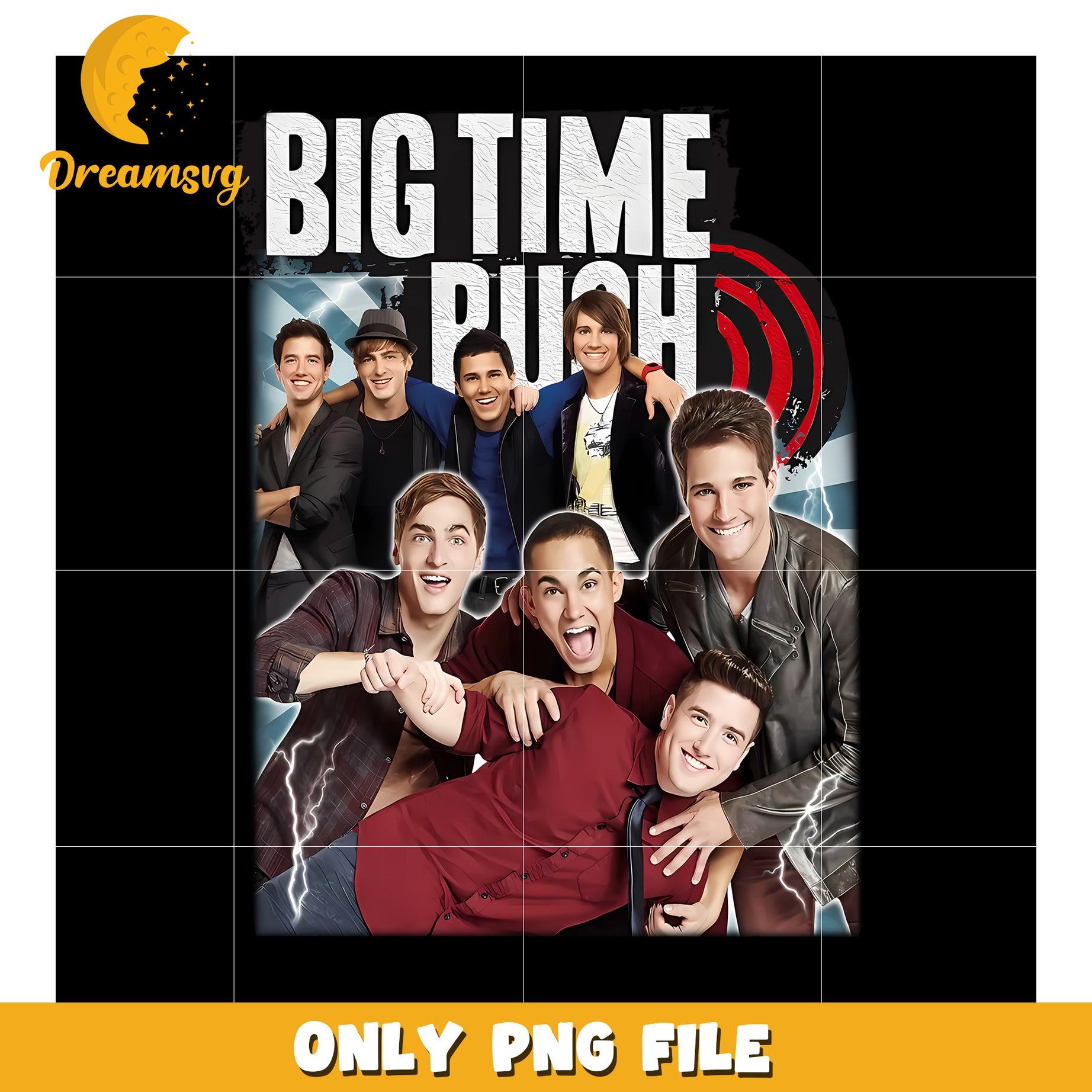 Big time rush design png, btr graphic png, boy band artwork png