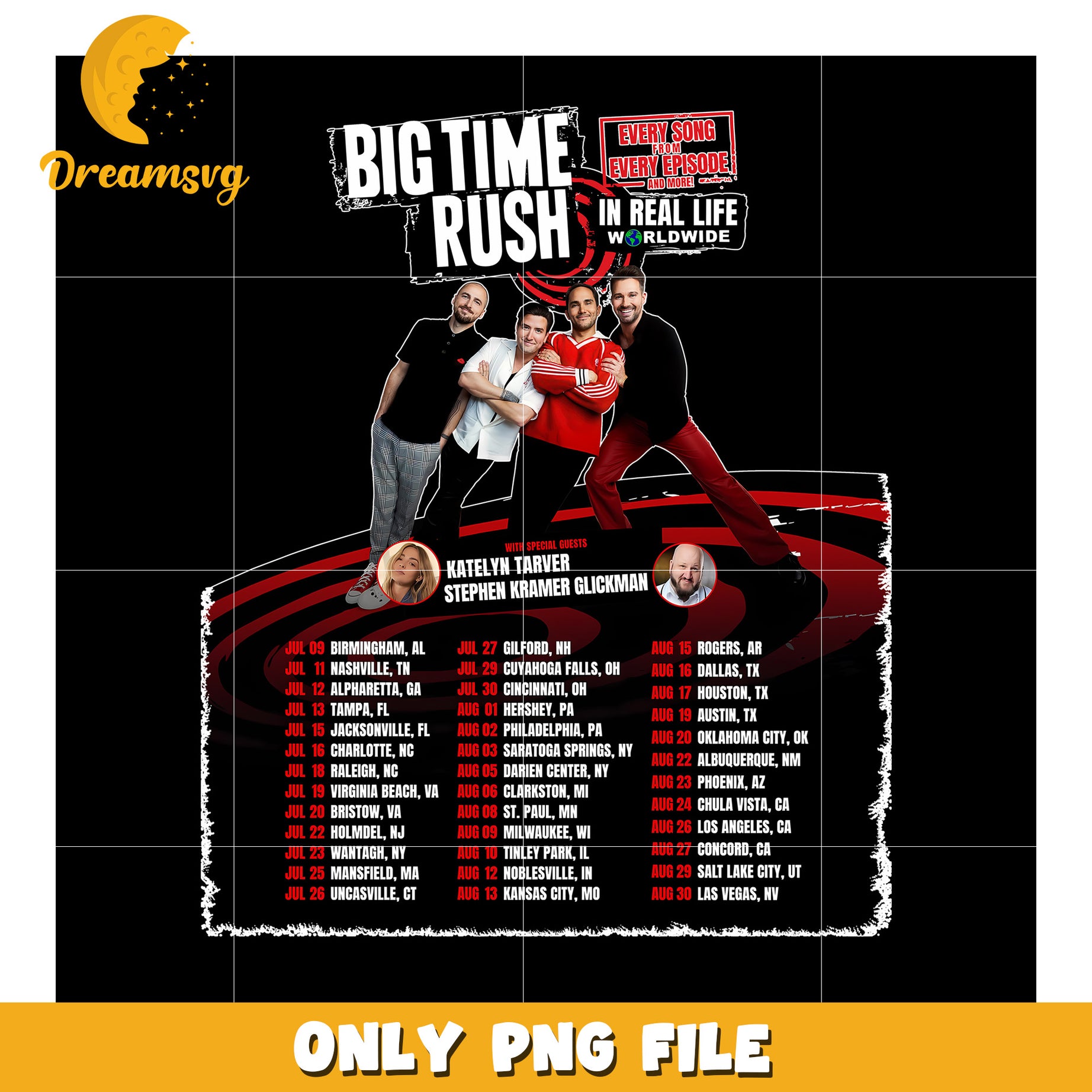 Big time rush tour 2025 png, american boy band png, big time rush show​ png