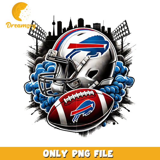 Bills helmet and ball png, nfl mvp png, nfl helmet png