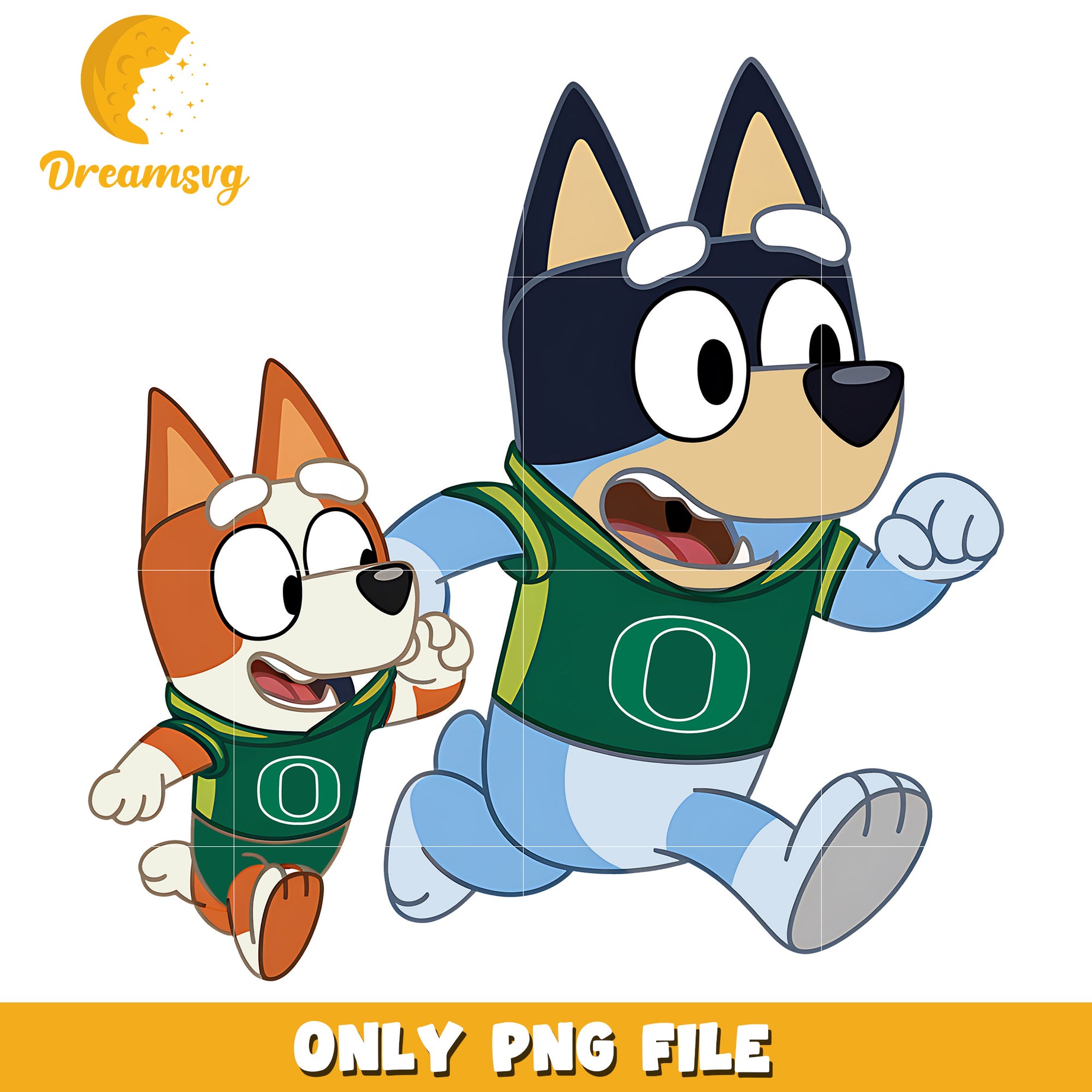 Bingo Bluey cartoon character png, Oregon Ducks png, ncaa png