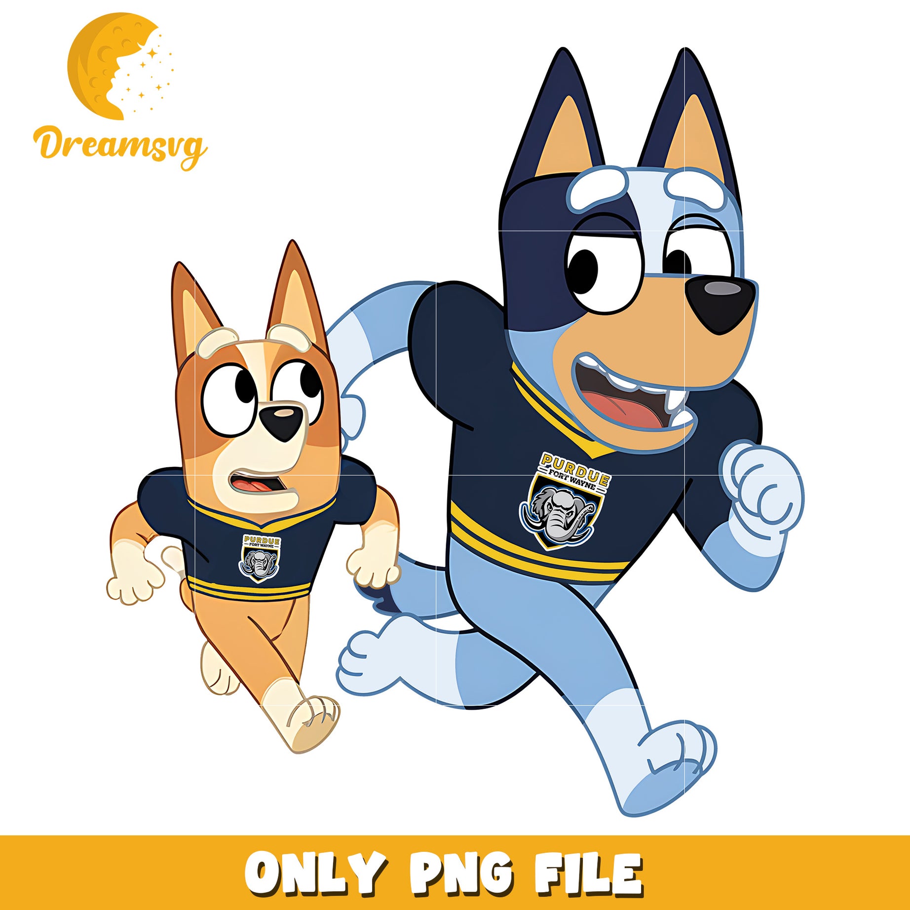 Bingo Bluey cartoon png, Purdue Fort Wayne Mastodons png, ncaa png