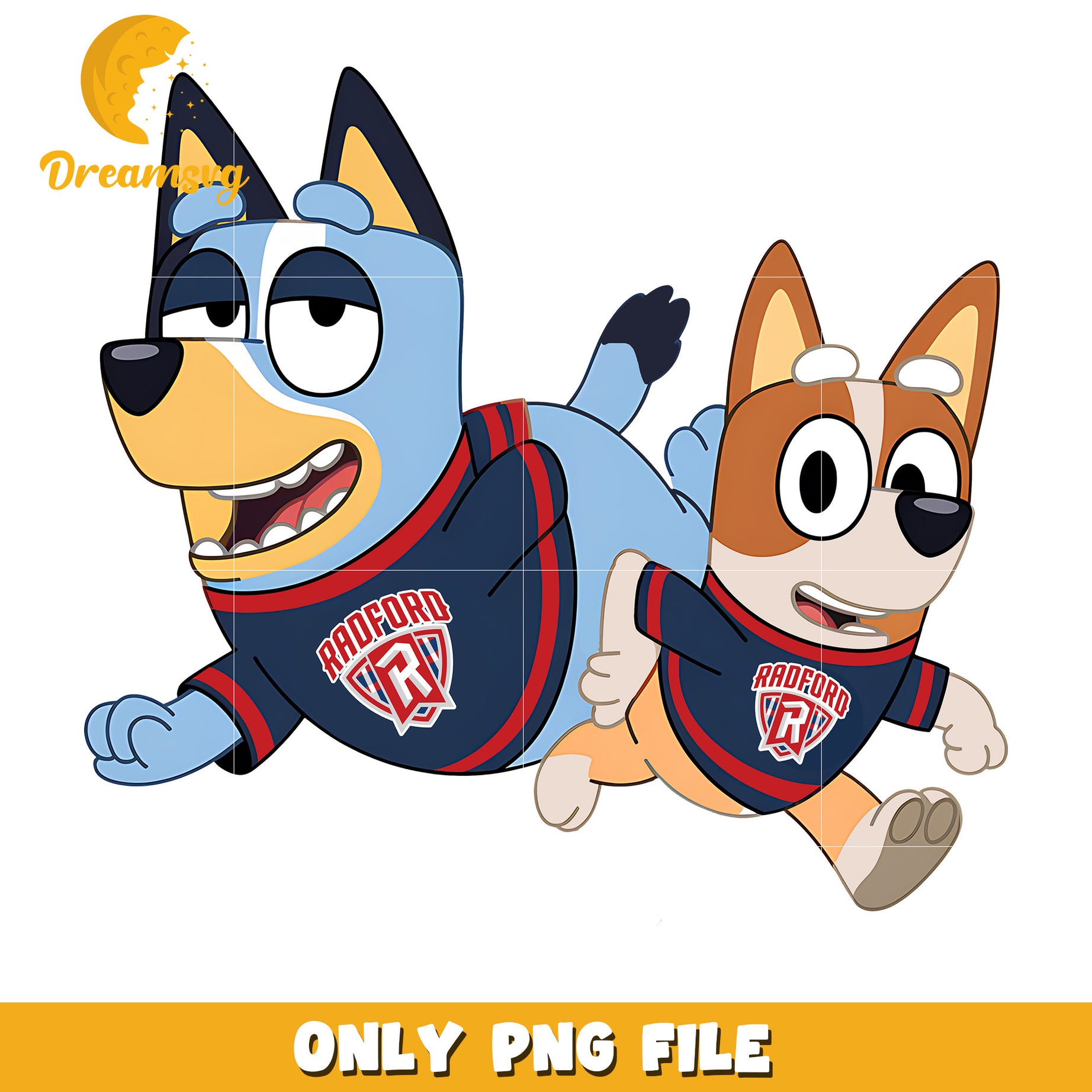 Bingo Bluey cartoon png, Radford Highlanders png, ncaa png