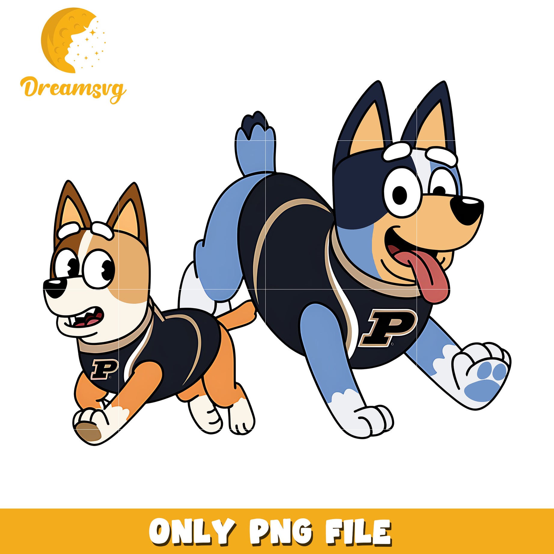 Bingo Bluey characters png, Purdue Boilermakers png, ncaa png
