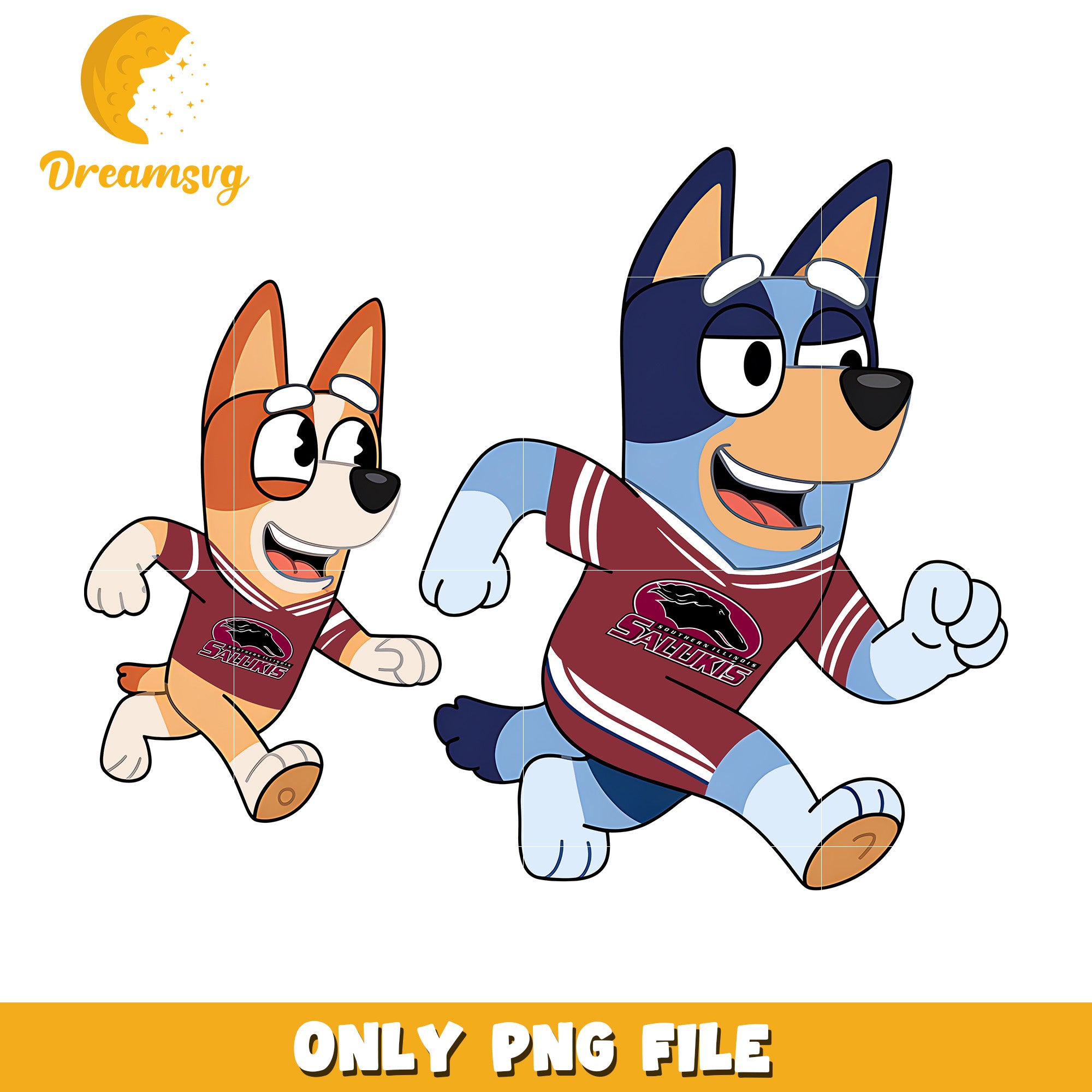 Bingo Bluey love sports png, Southern Illinois Salukis png, ncaa png