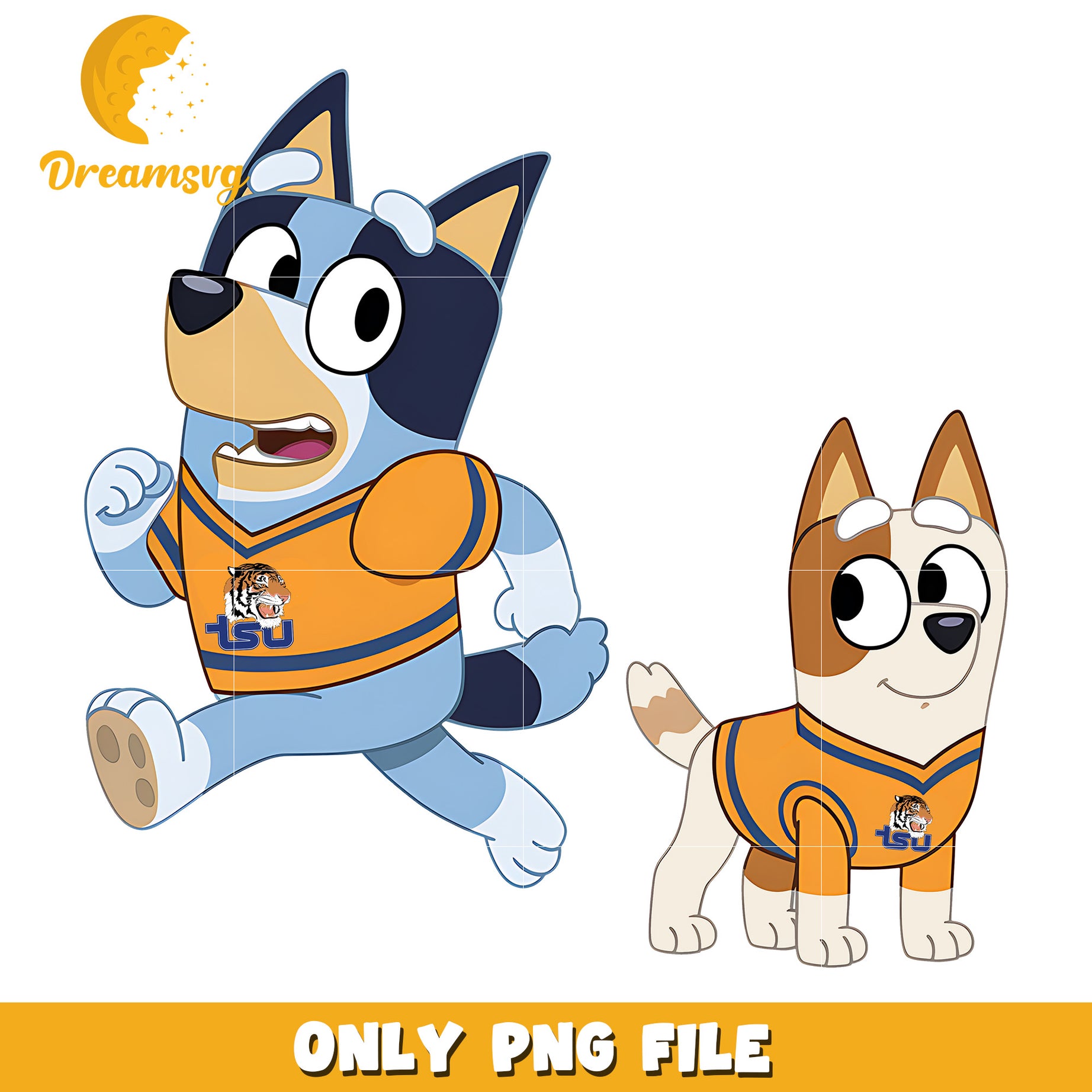 Bingo Bluey ncaa fan png, Tennessee State Tigers png, ncaa png