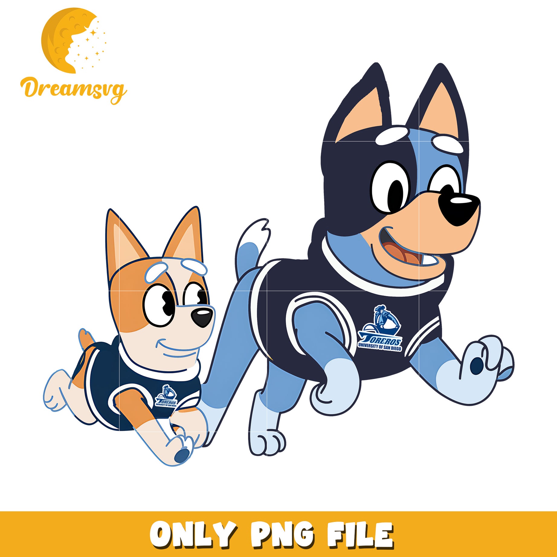 Bingo Bluey ncaa team png, San Diego Toreros png, ncaa png