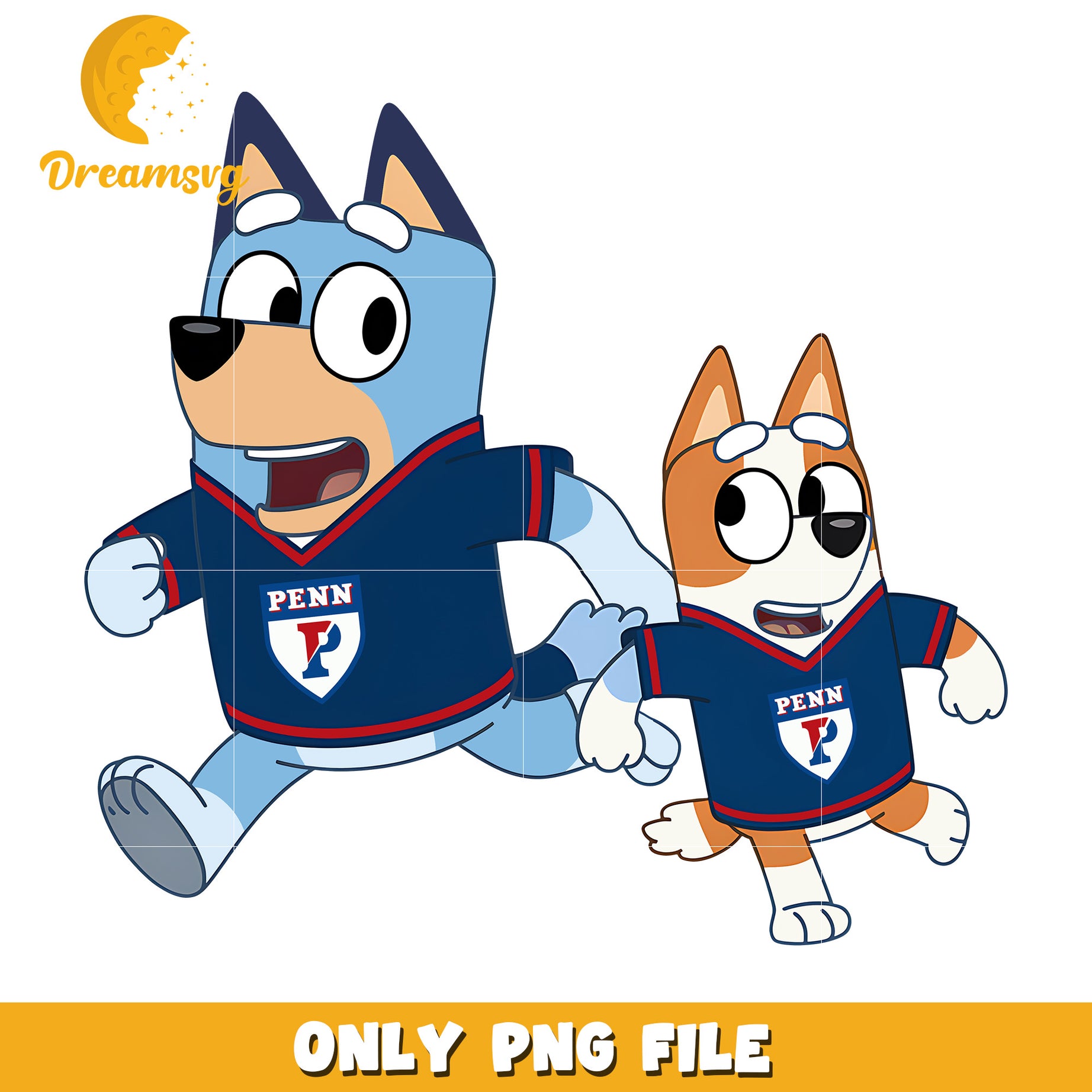 Bingo Bluey ncaa uniform png, Penn Quakers png, ncaa png