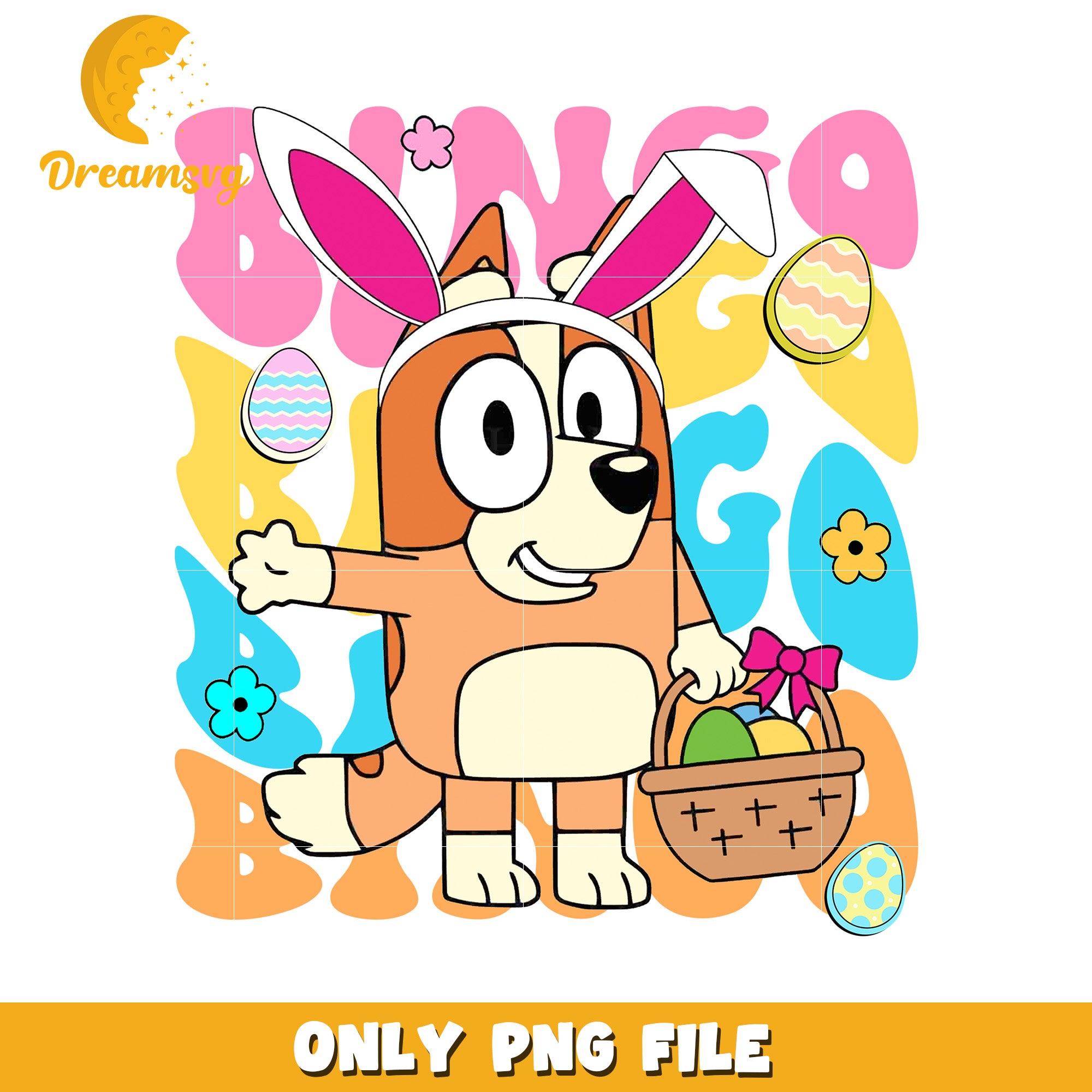 Bingo Easter Bunny PNG Cute Cartoon Character Design File