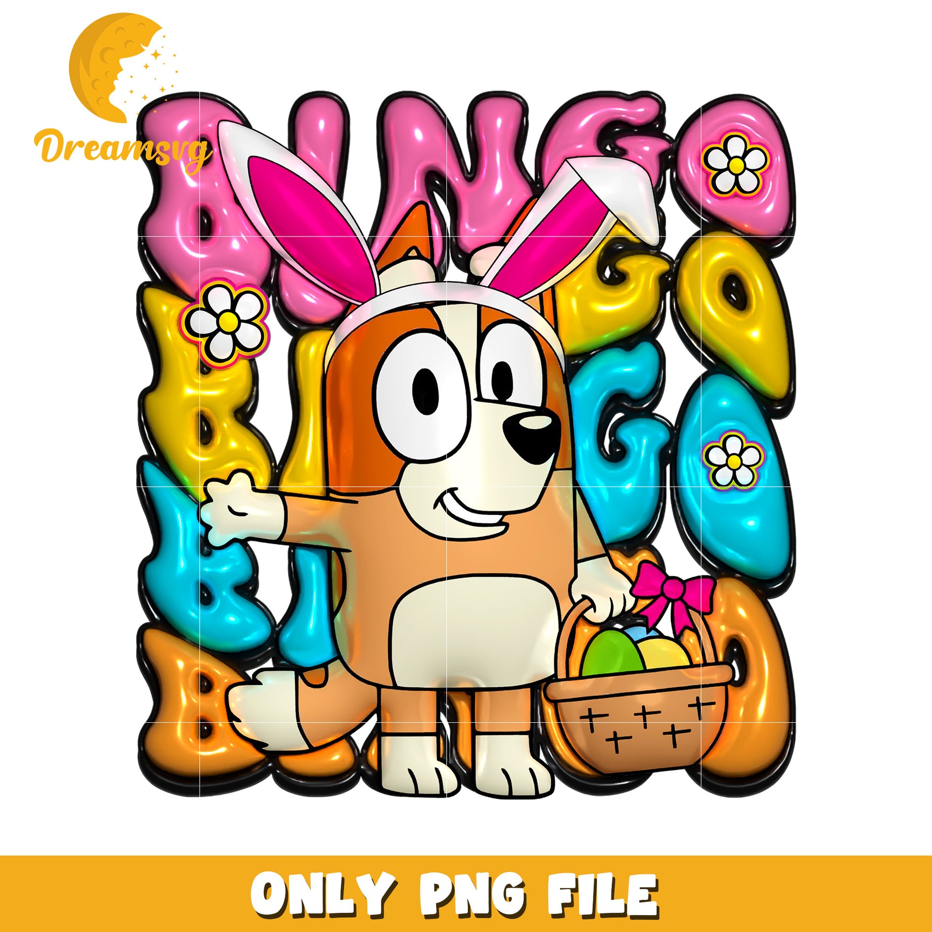 Bingo Easter Bunny PNG Sublimation