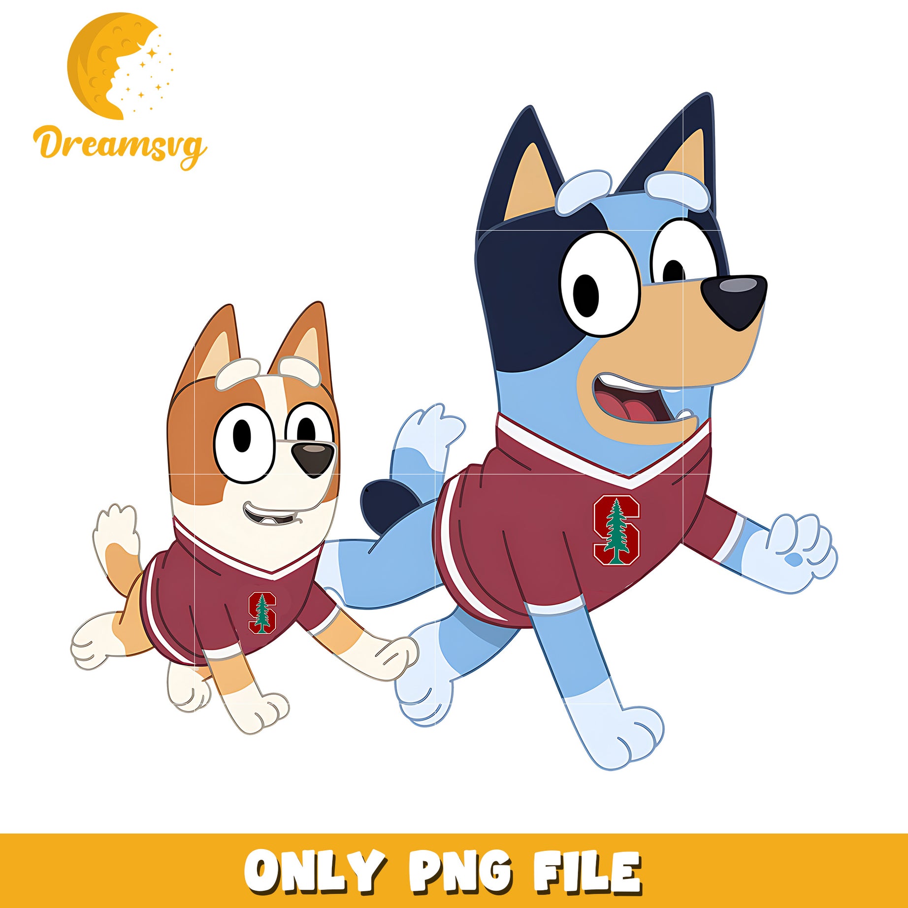 Bingo and Bluey cartoon png, Stanford Cardinal png, ncaa png