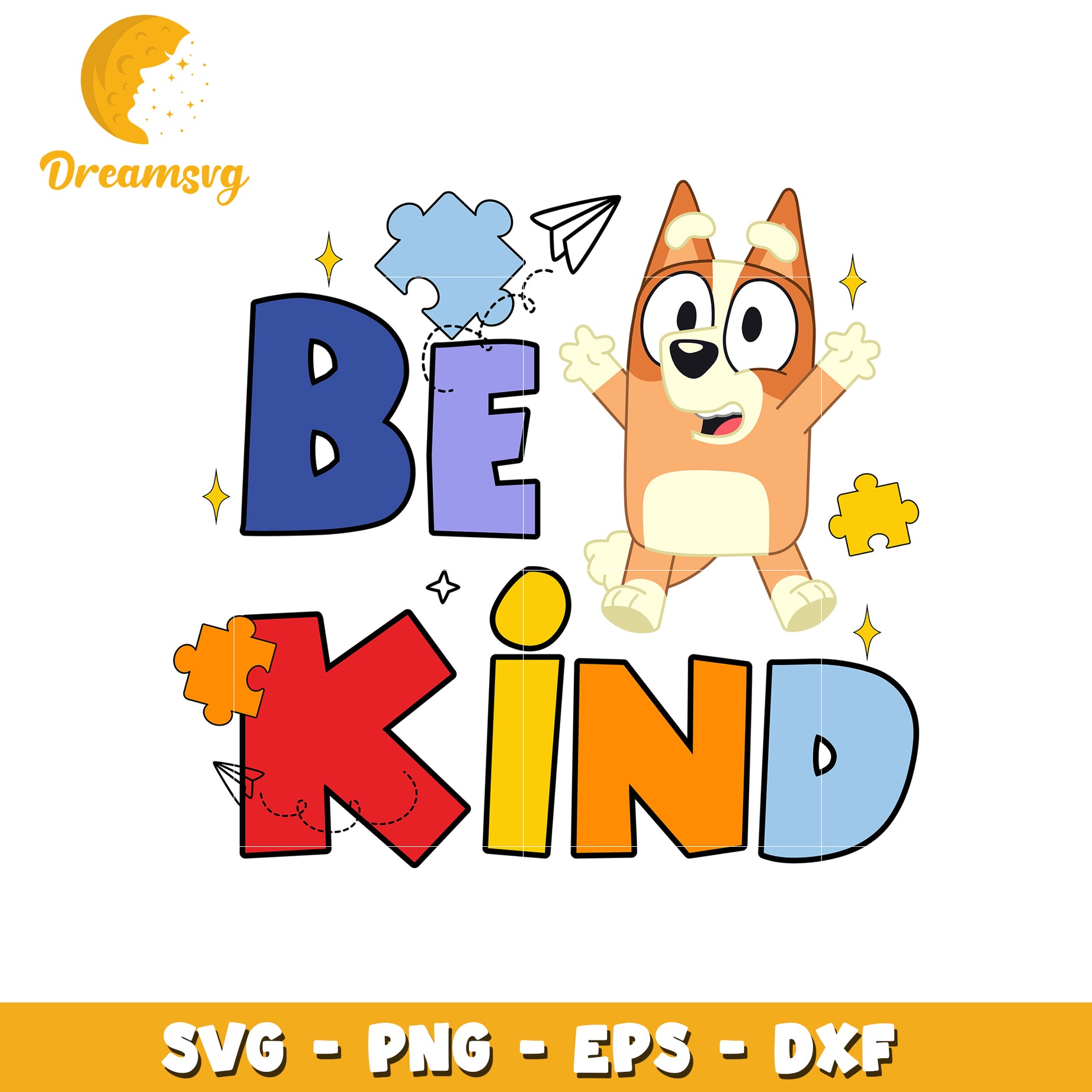 Bingo character be kind svg, bluey cartoon svg, be kind svg