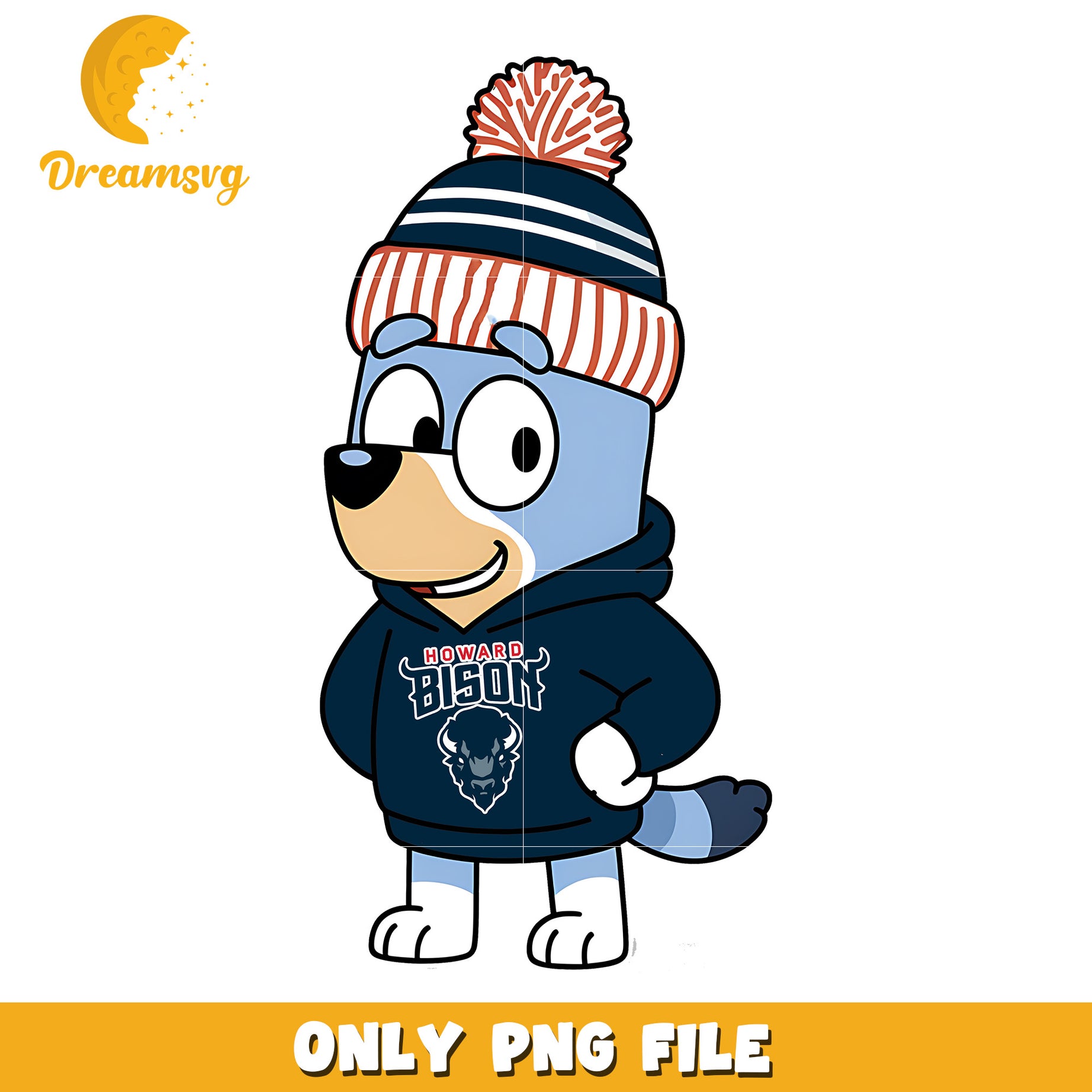 Bingo dog on winter day png, Howard Bison png, ncaa png