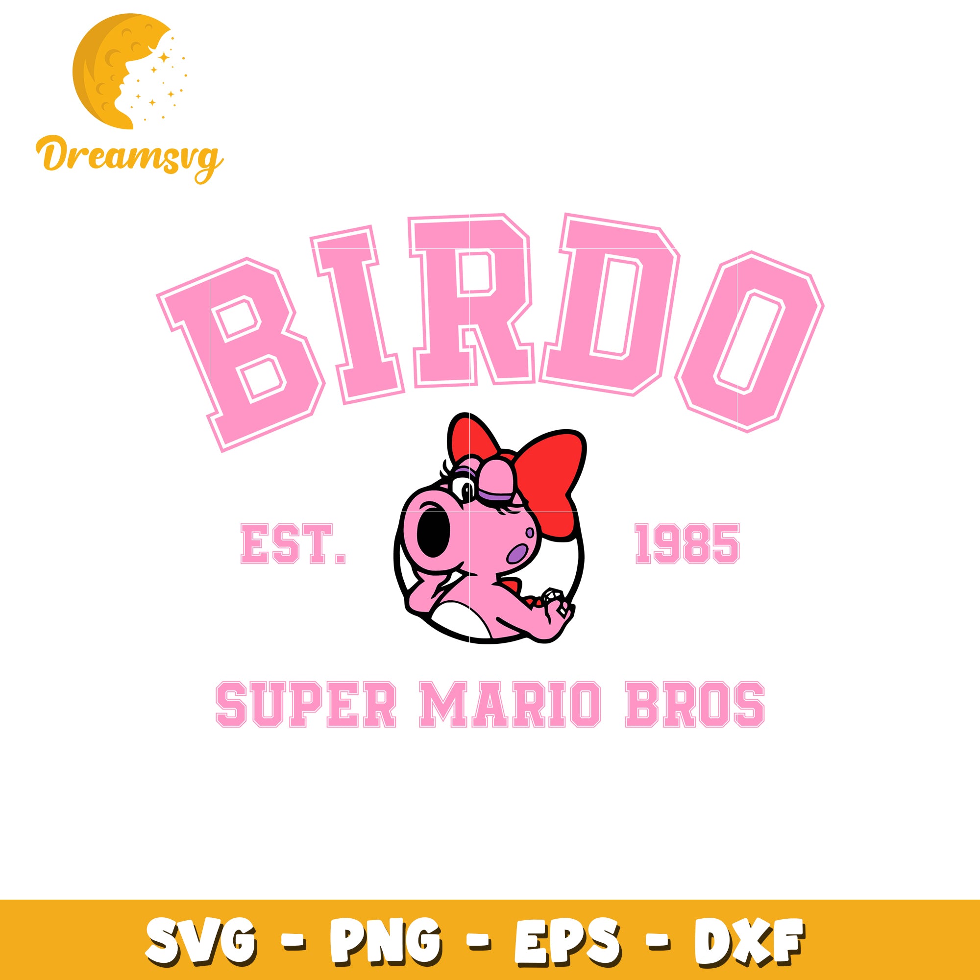 Birdo SVG Cut File Super Mario Bros Design