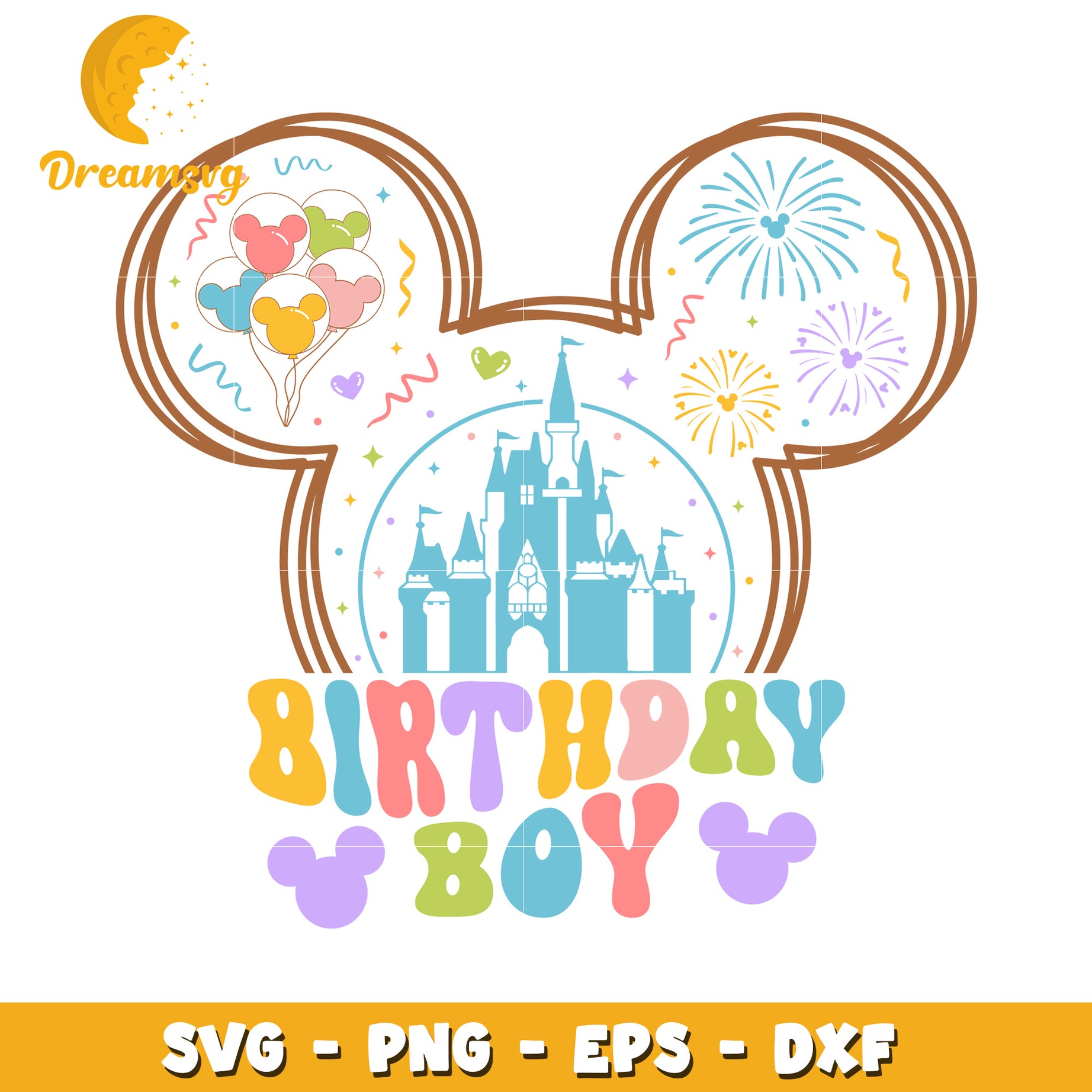 Birthday Boy SVG Disney Castle Design