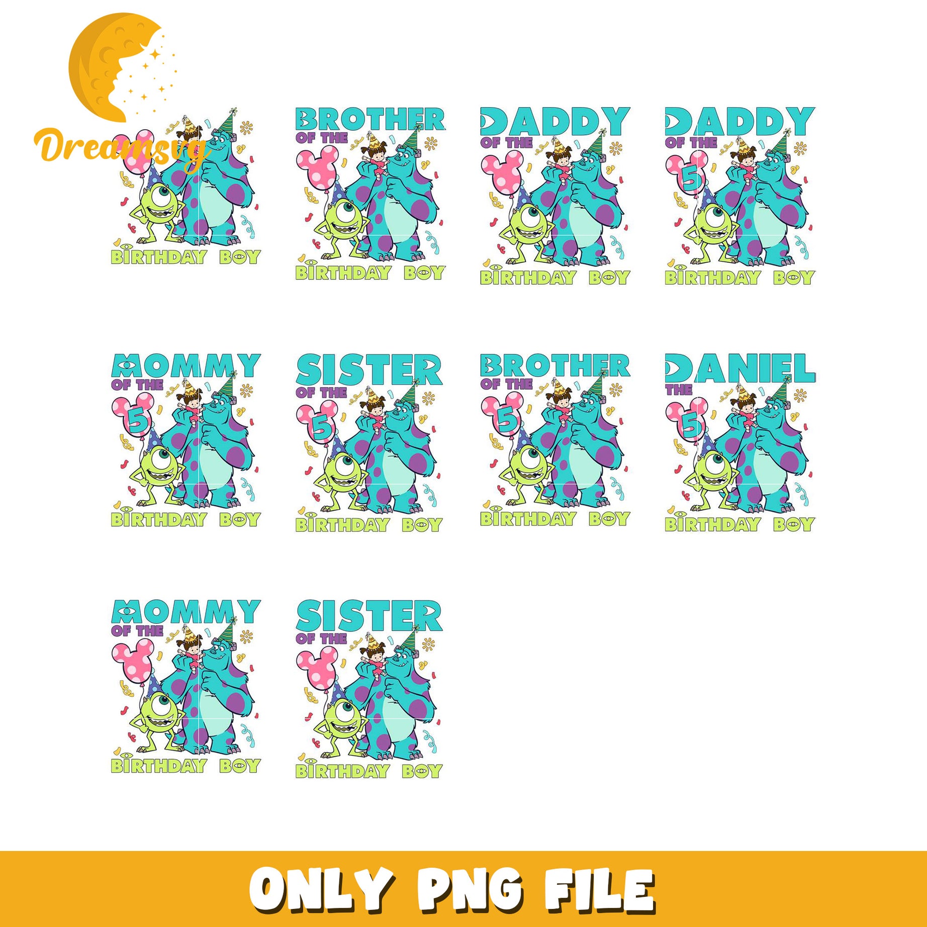 Birthday Bundle PNG Set for Brother Daddy Mommy More