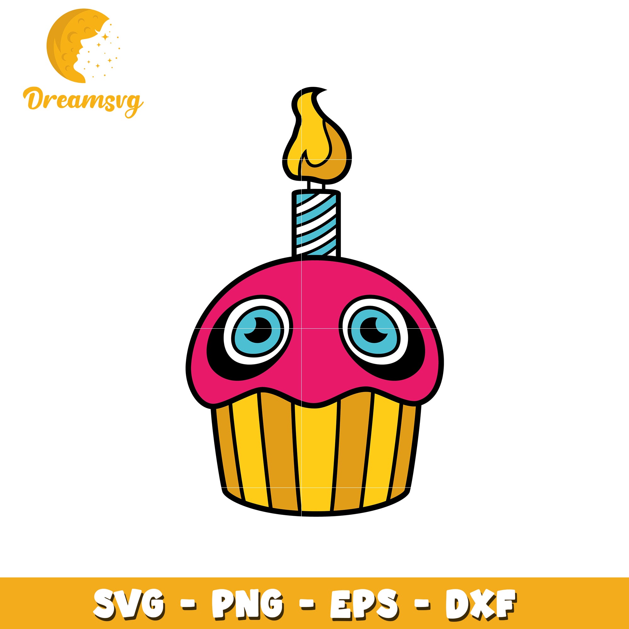 Birthday Cupcake SVG PNG EPS DXF