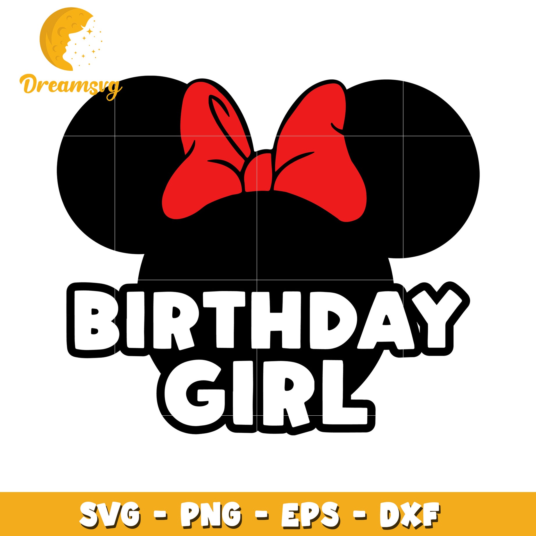Birthday Girl SVG Cut File with Minnie Mouse Design for Parties