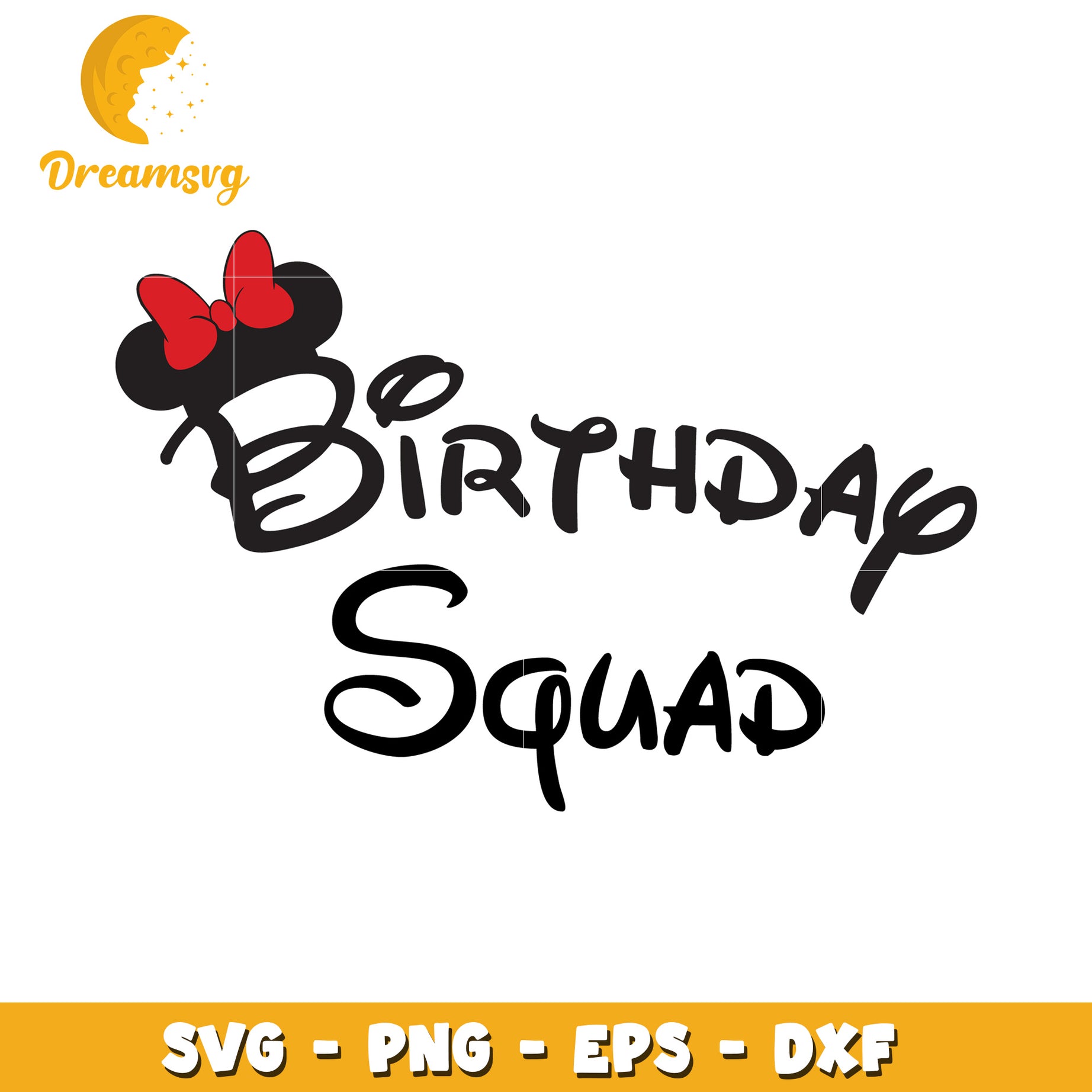 Birthday Squad SVG Design with Minnie Mouse Theme for Celebrations