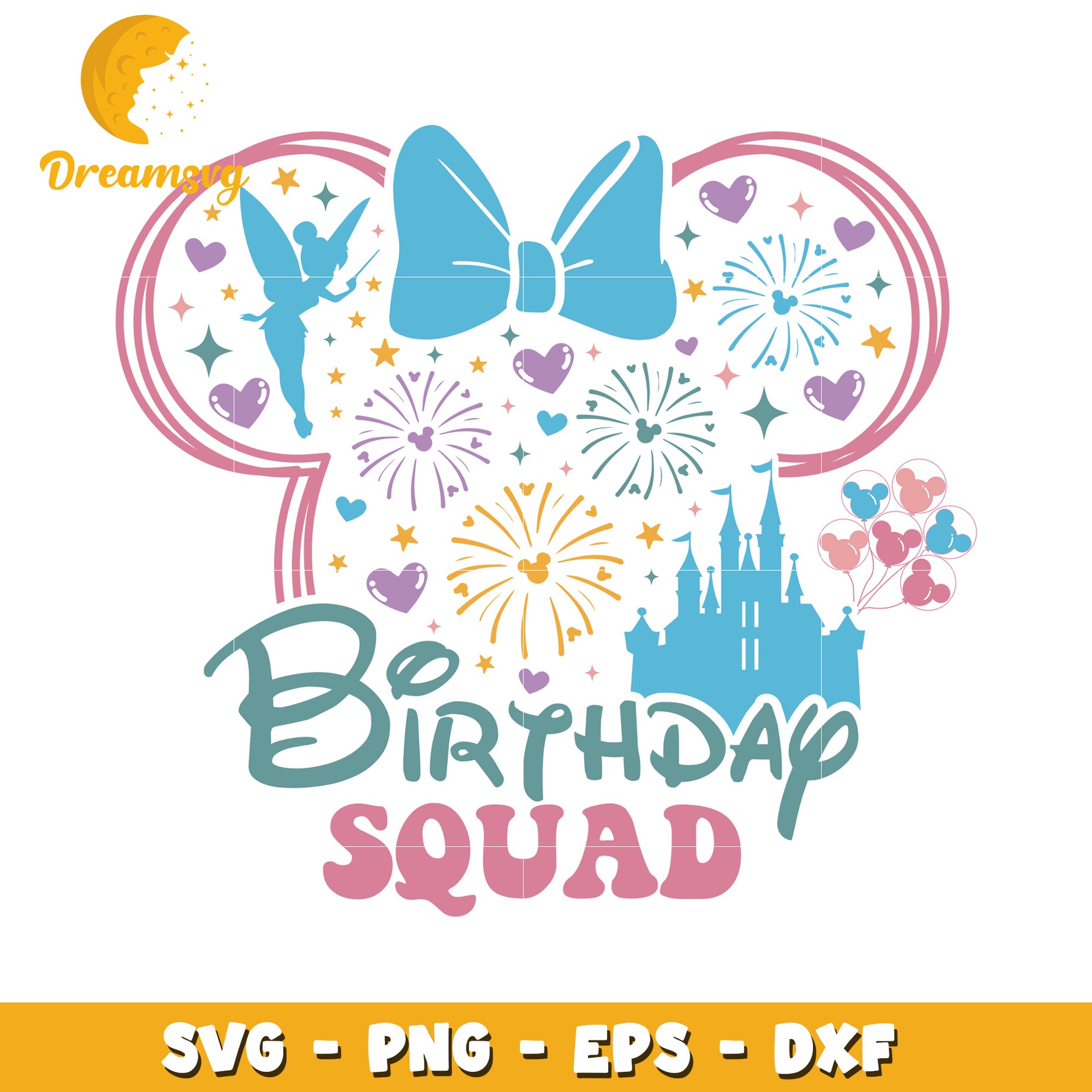 Birthday Squad SVG Disney Princess Cut File