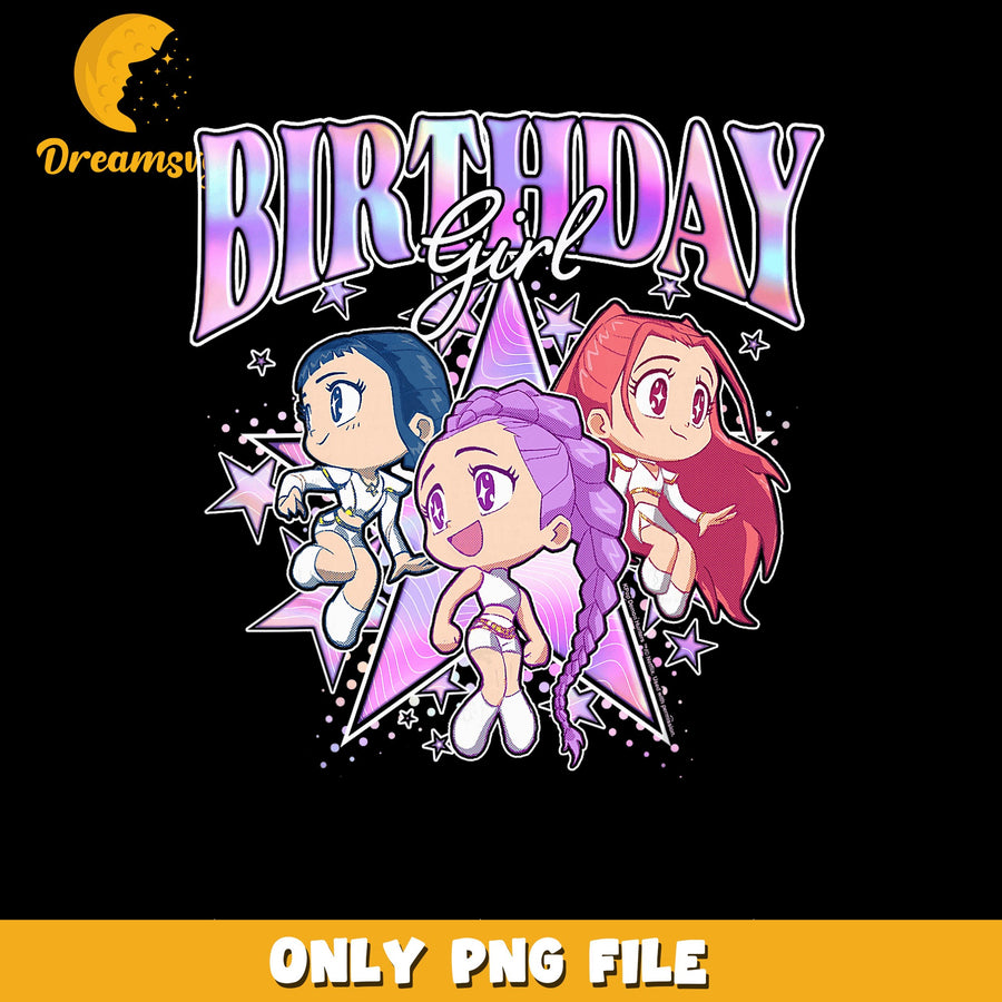 Birthday Girl Chibi Girls Wrestling Stars PNG, Birthday Party, WWE PNG