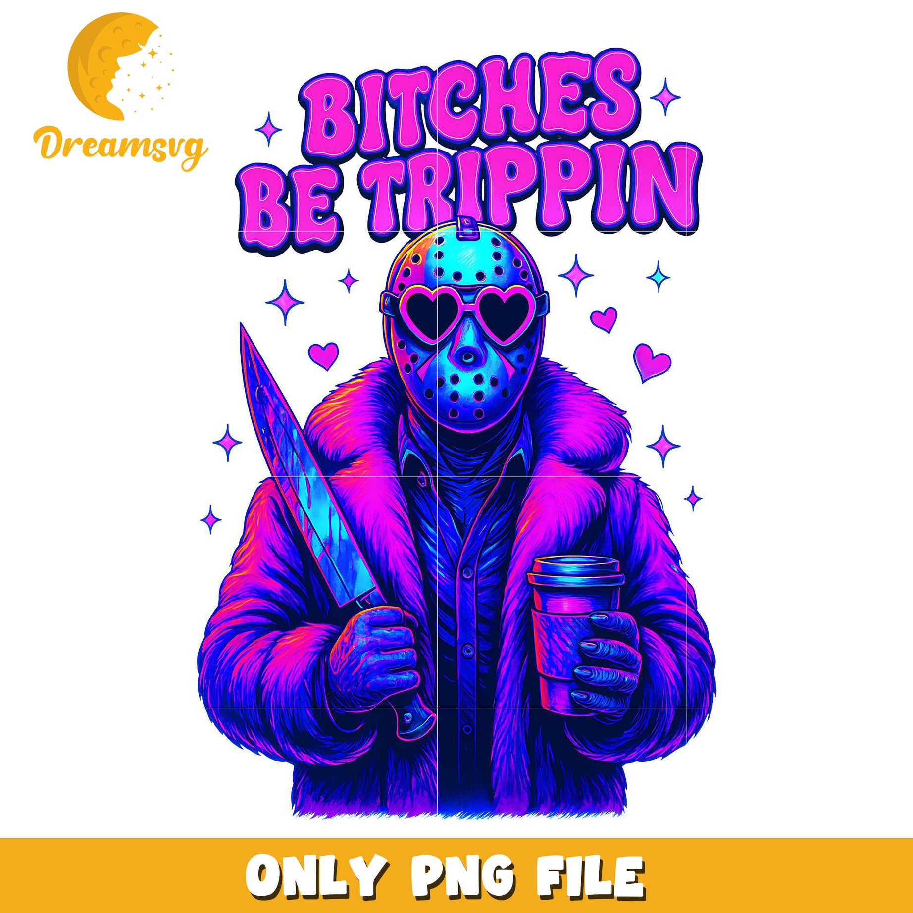 Bitches be trippin png, halloween pumpkin png, spooky halloween​​ png