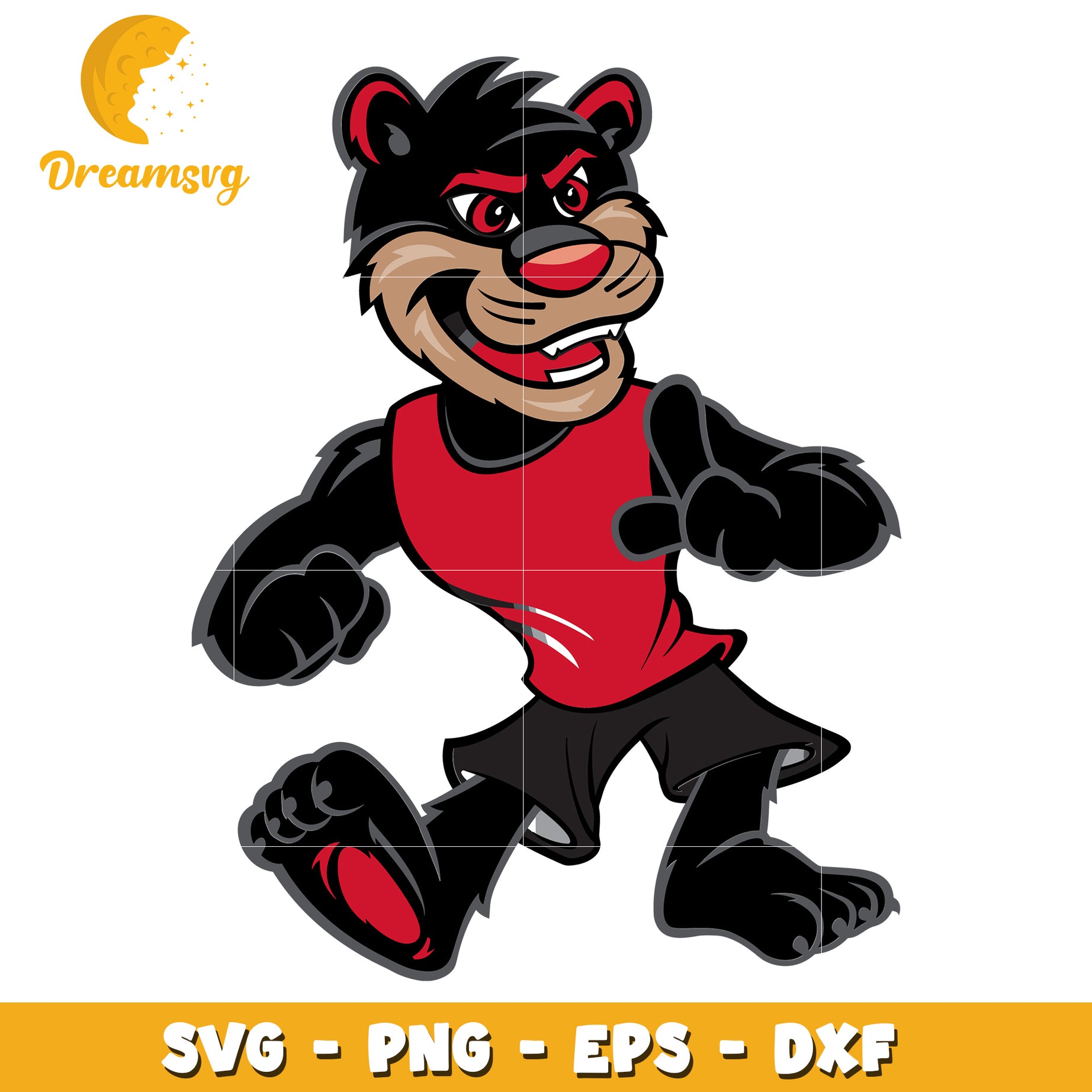 Black Bear Mascot SVG PNG EPS DXF