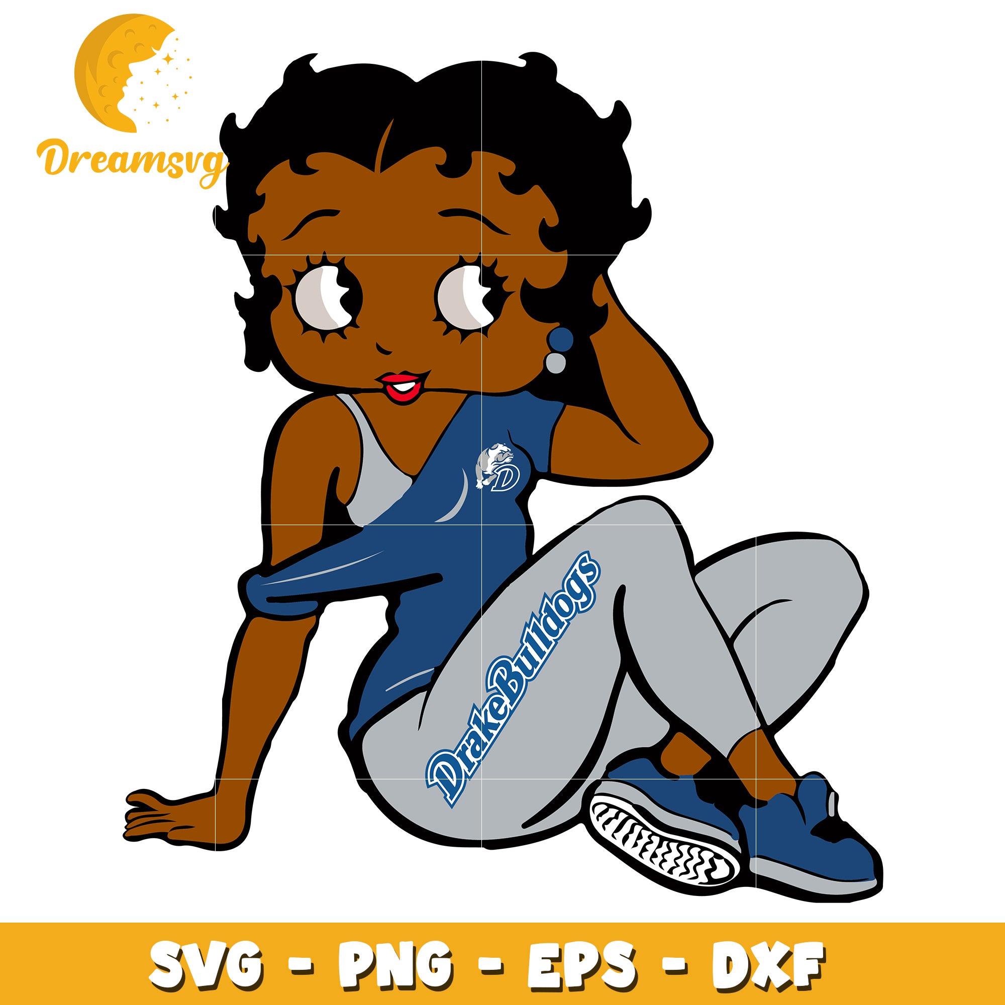 Black Betty Boop Drake Bulldogs SVG PNG
