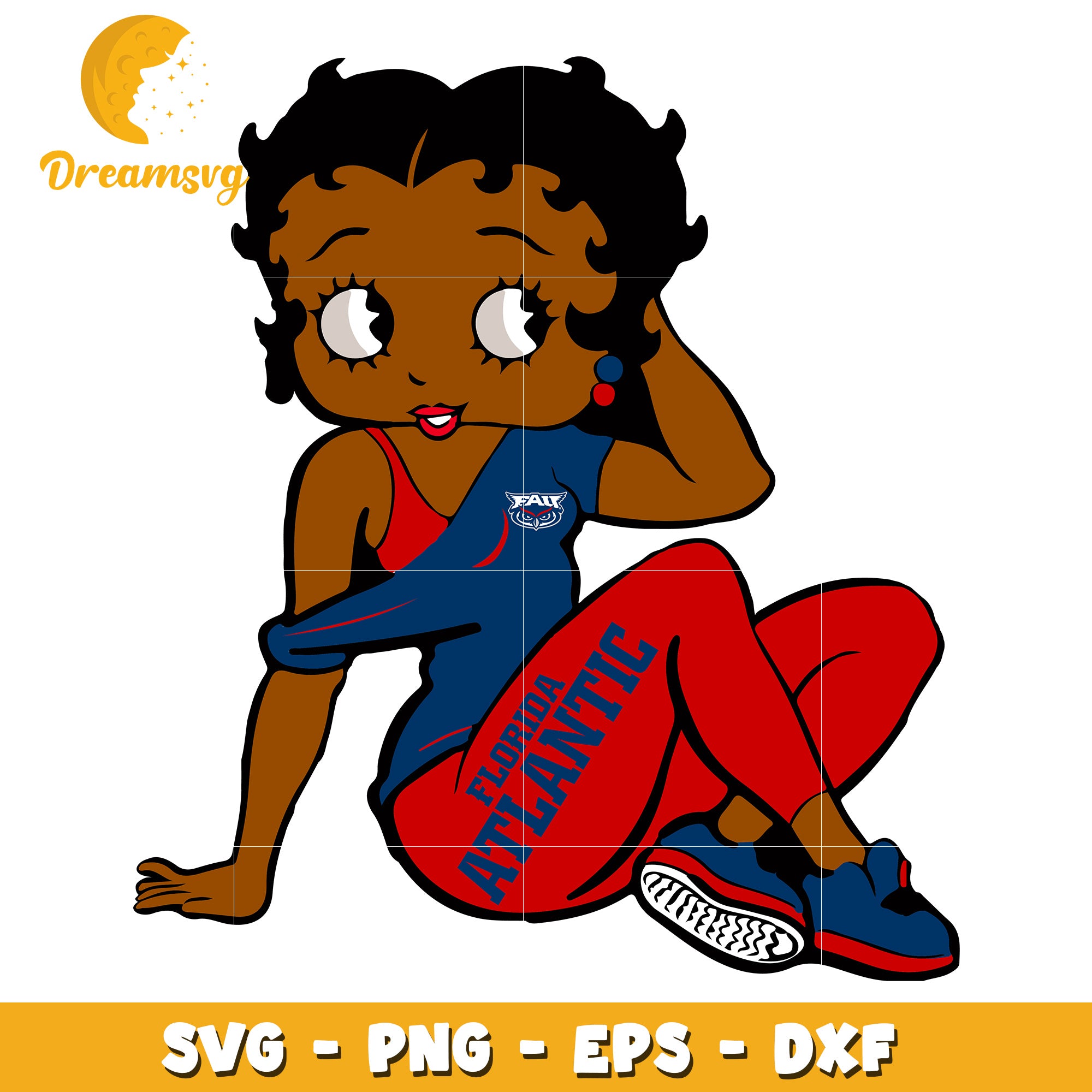 Black Betty Boop Florida Atlantic SVG