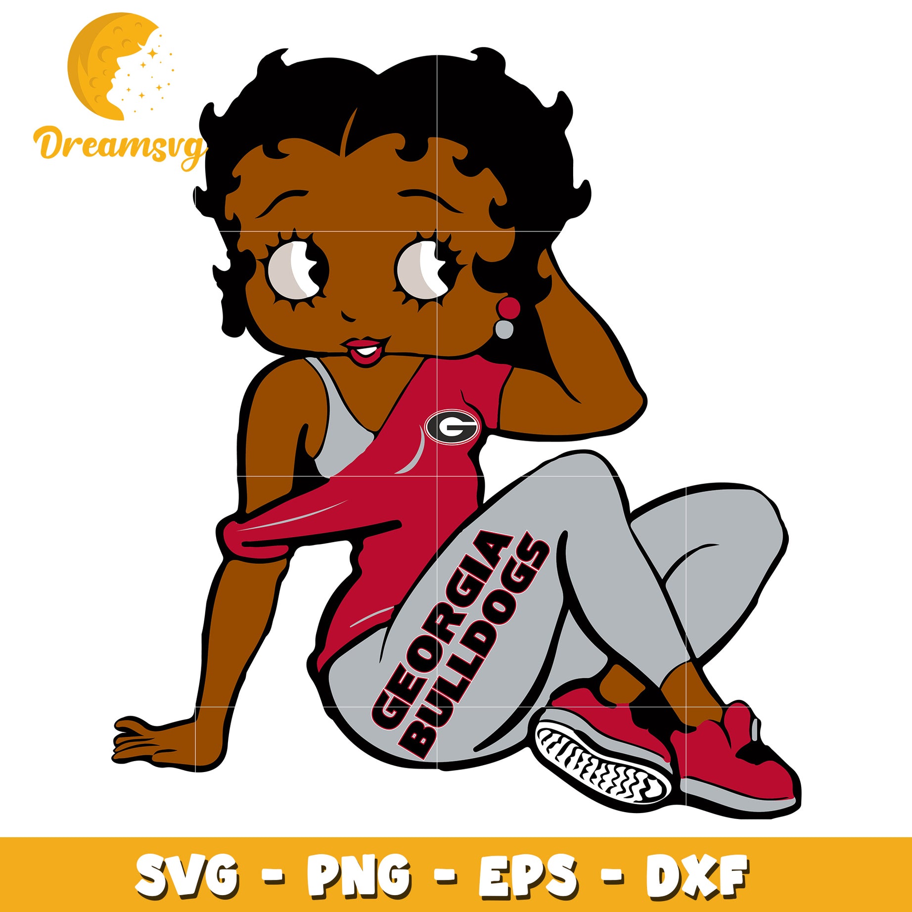 Black Betty Boop Georgia Bulldogs SVG