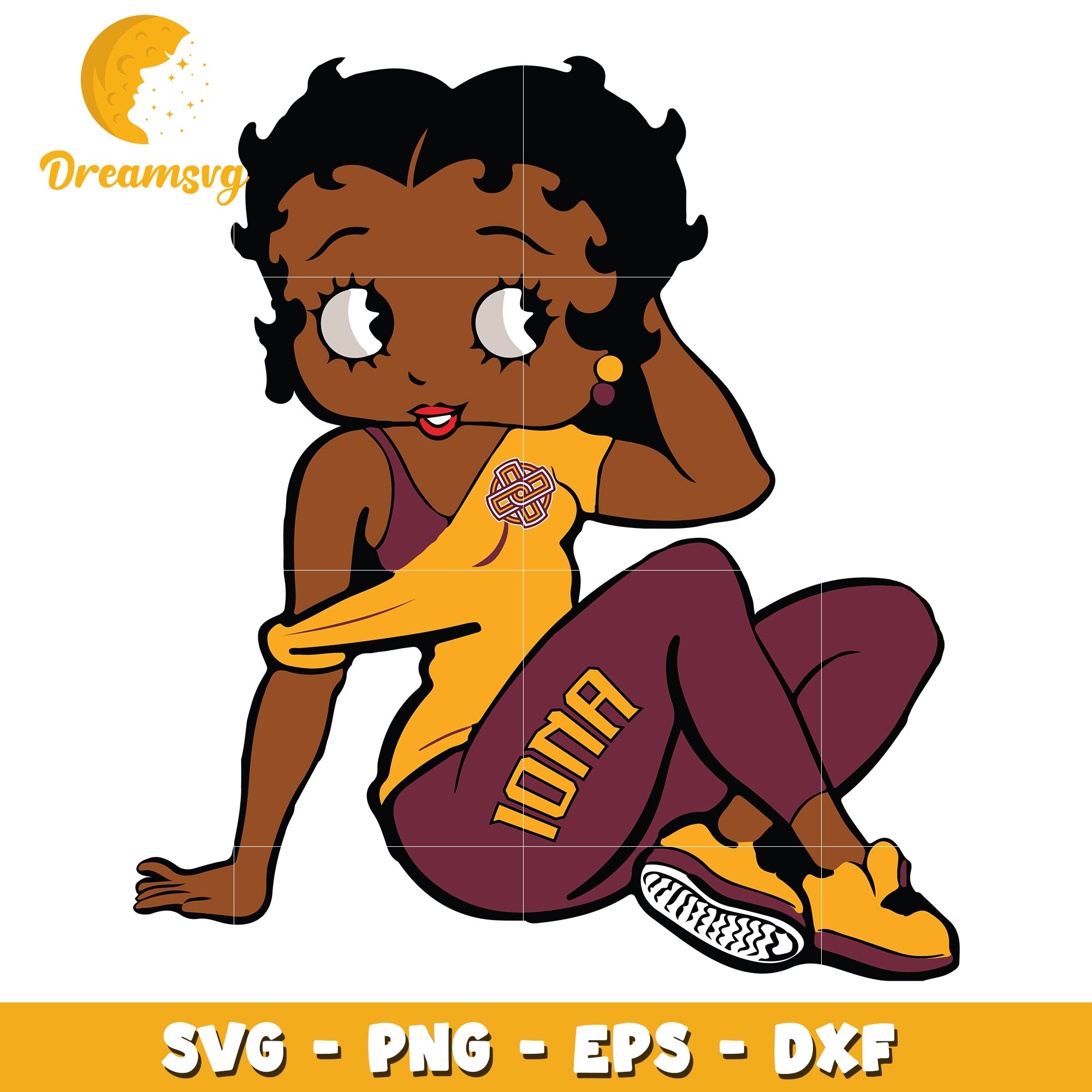 Black Betty Boop Iona SVG PNG EPS DXF