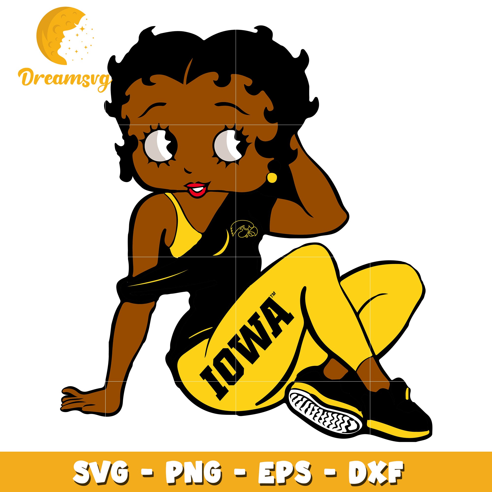 Black Betty Boop Iowa SVG PNG EPS DXF