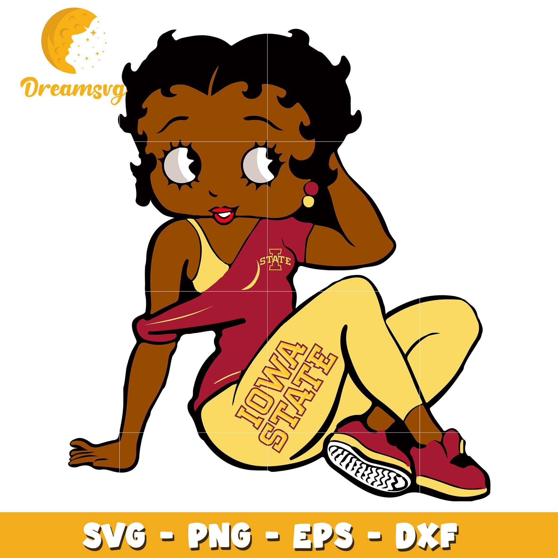 Black Betty Boop Iowa State SVG PNG EPS DXF