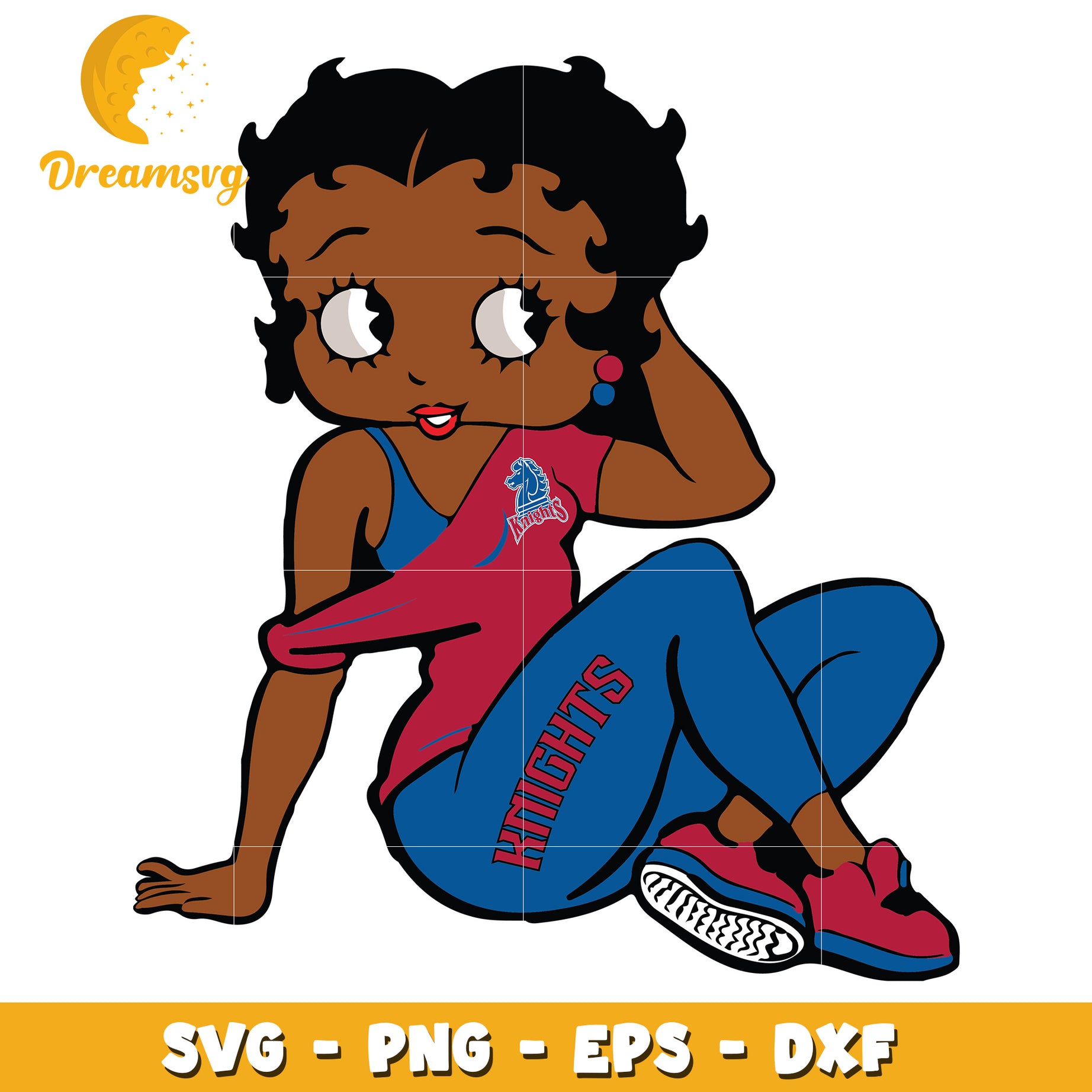 Black Betty Boop Knights SVG PNG EPS DXF