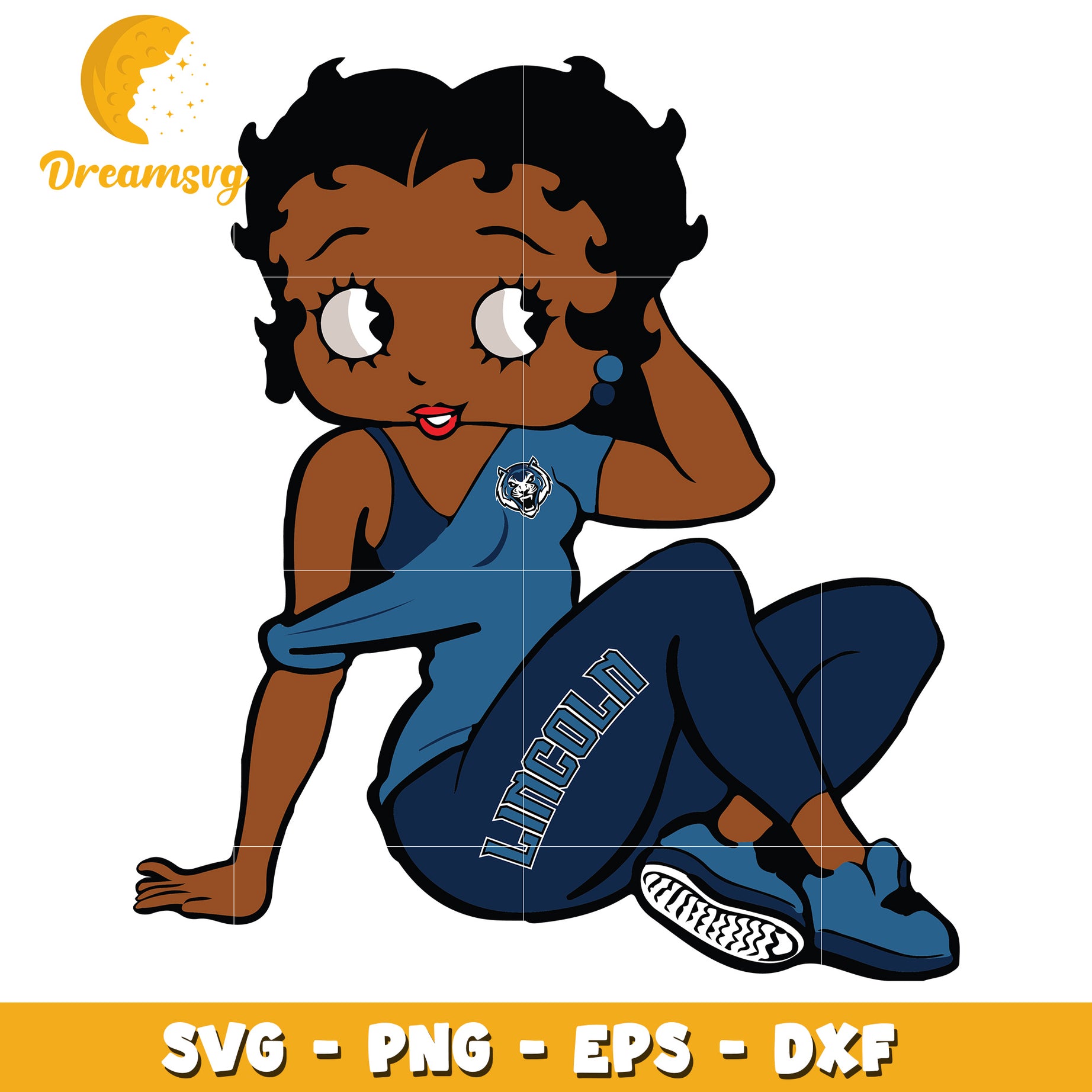 Black Betty Boop Lincoln SVG PNG EPS DXF