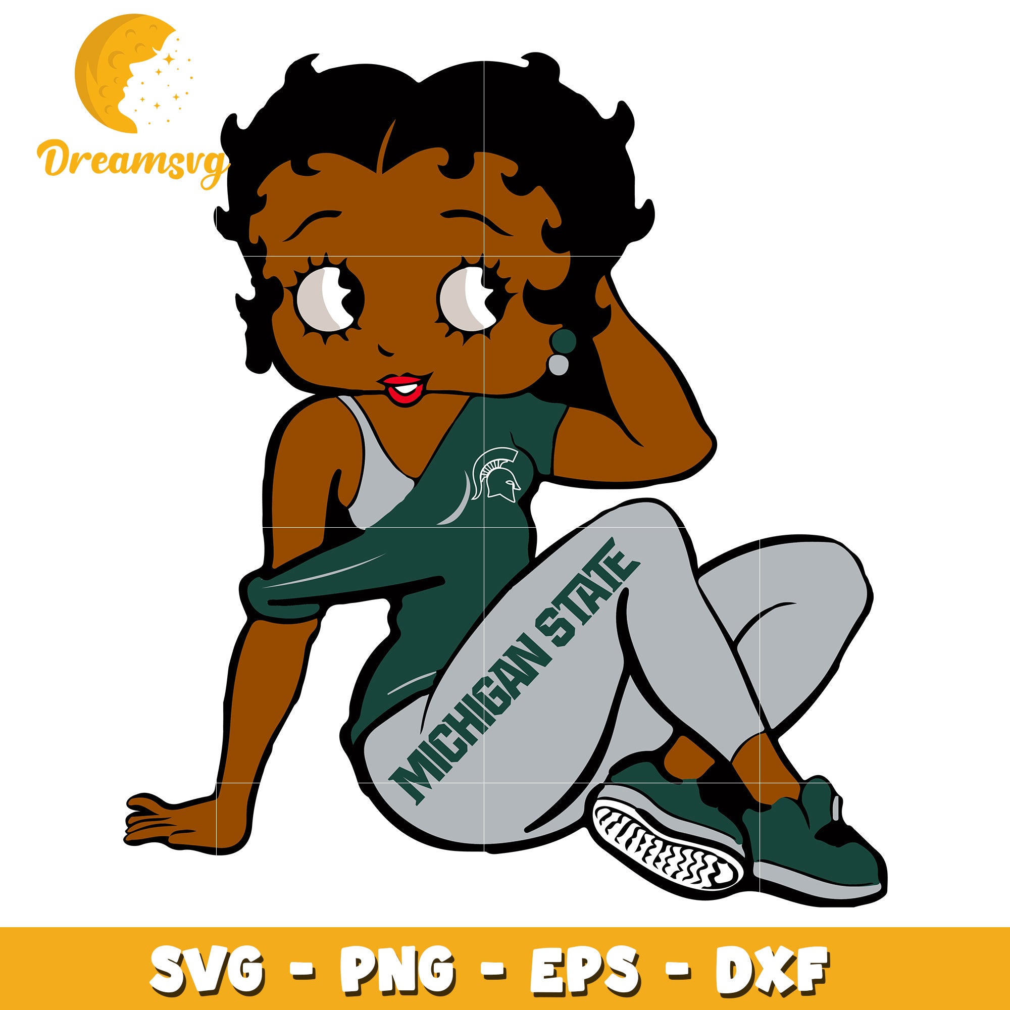Black Betty Boop Michigan State SVG PNG